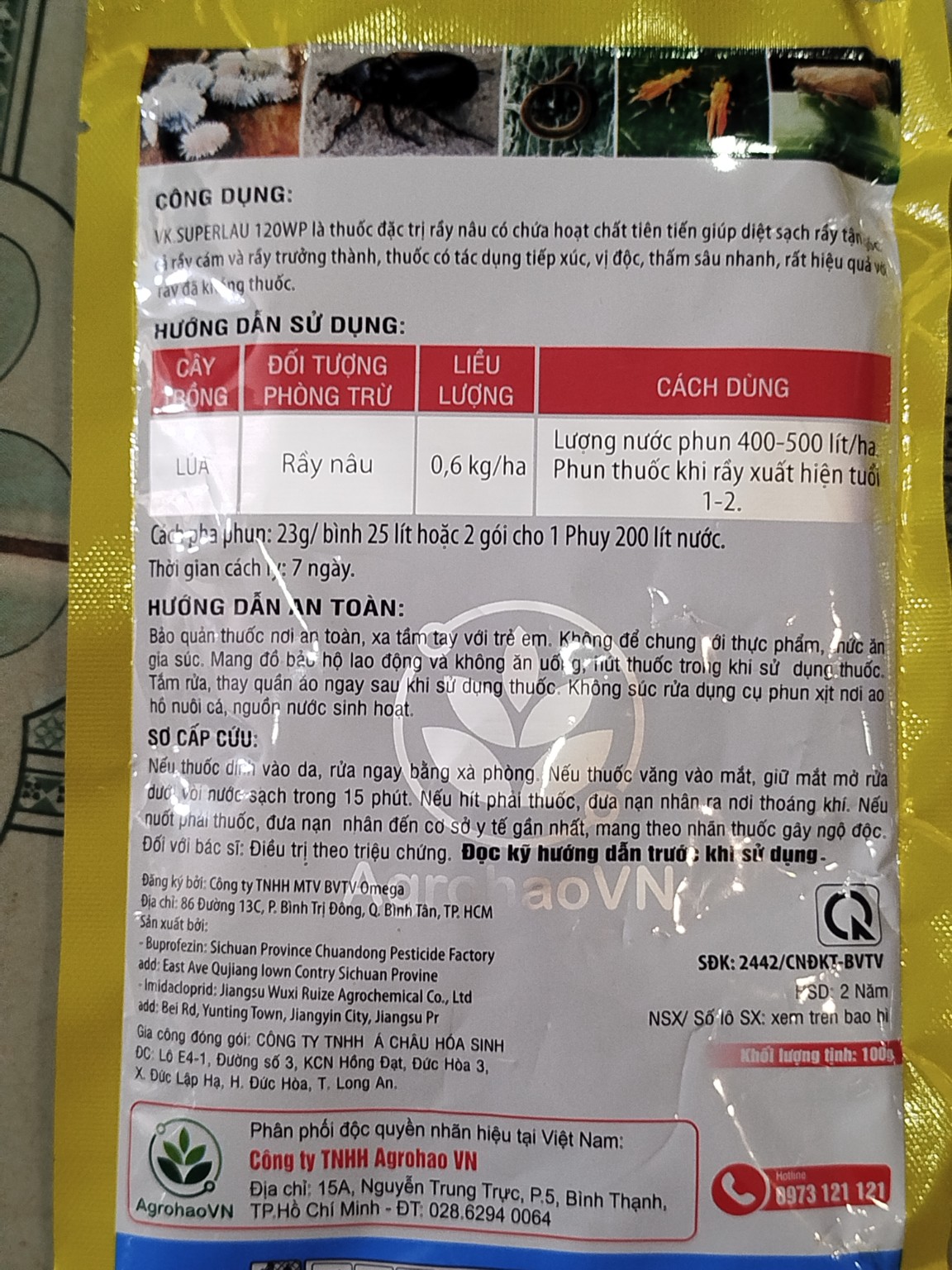 VUA RẦY 100G AGROHAO – THUỐC TRỪ RẦY NÂU TRÊN LÚA