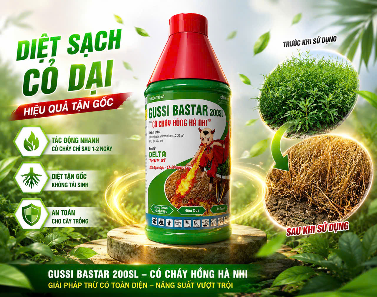 GUSSI BASTAR 200SL – THUỐC TRỪ CỎ | GLUFOSINATE AMMONIUM 200G/L