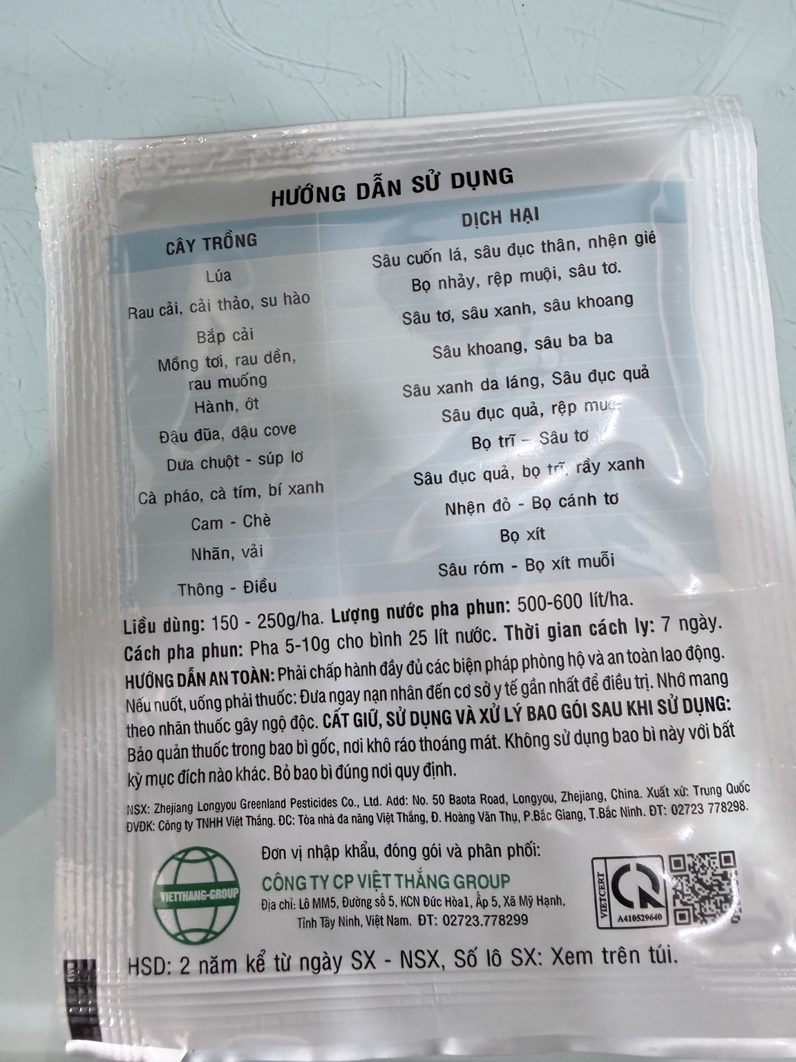TASIEU 5.0WG 5G – EMAMECTIN BENZOATE 5% – QUẢN LÝ SÂU ĂN LÁ, SÂU ĐỤC QUẢ, BỌ TRĨ