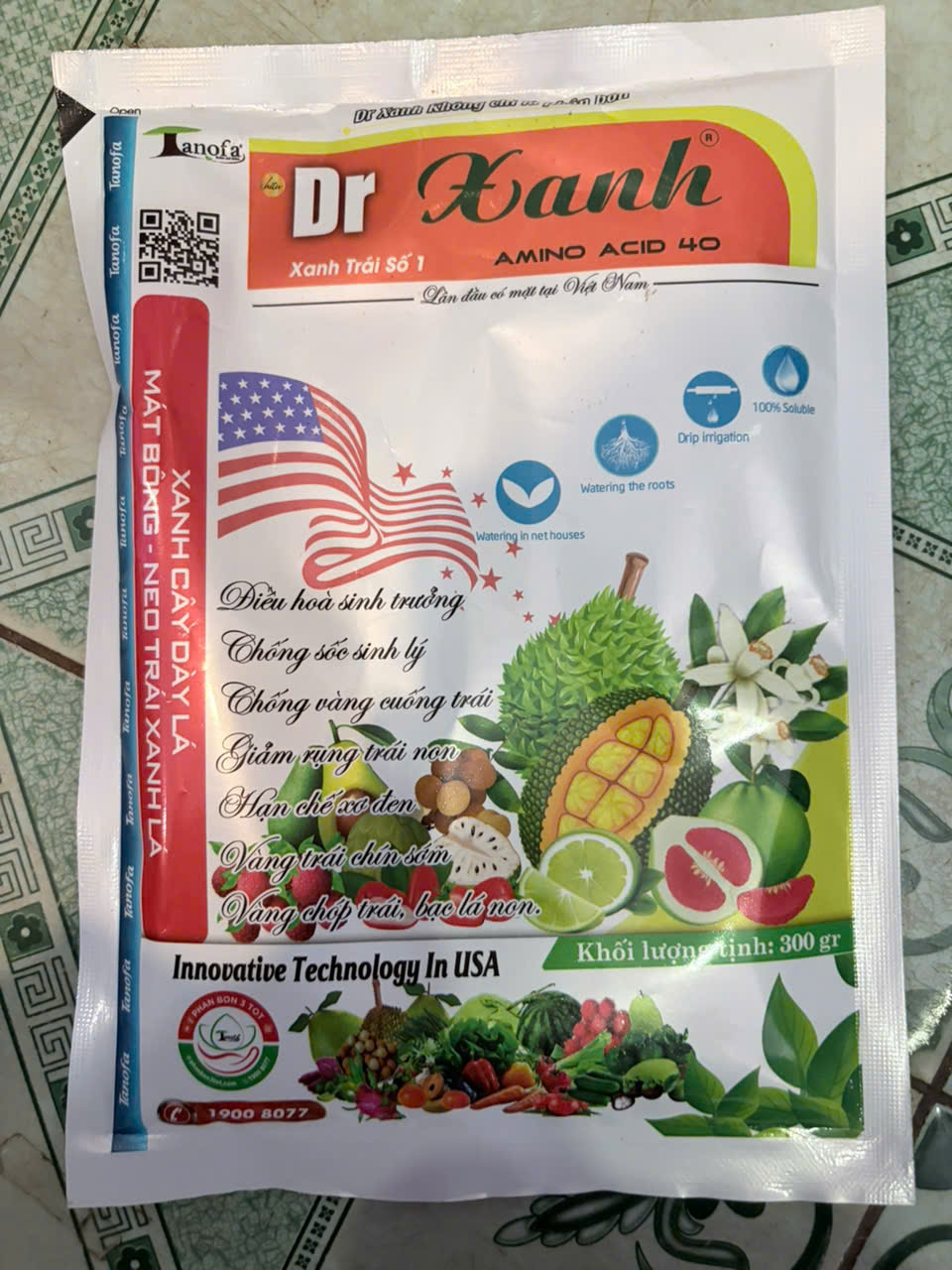 DR XANH TANOFA 300G – AMINO ACID 40, XANH TRÁI, HẠN CHẾ RỤNG TRÁI NON