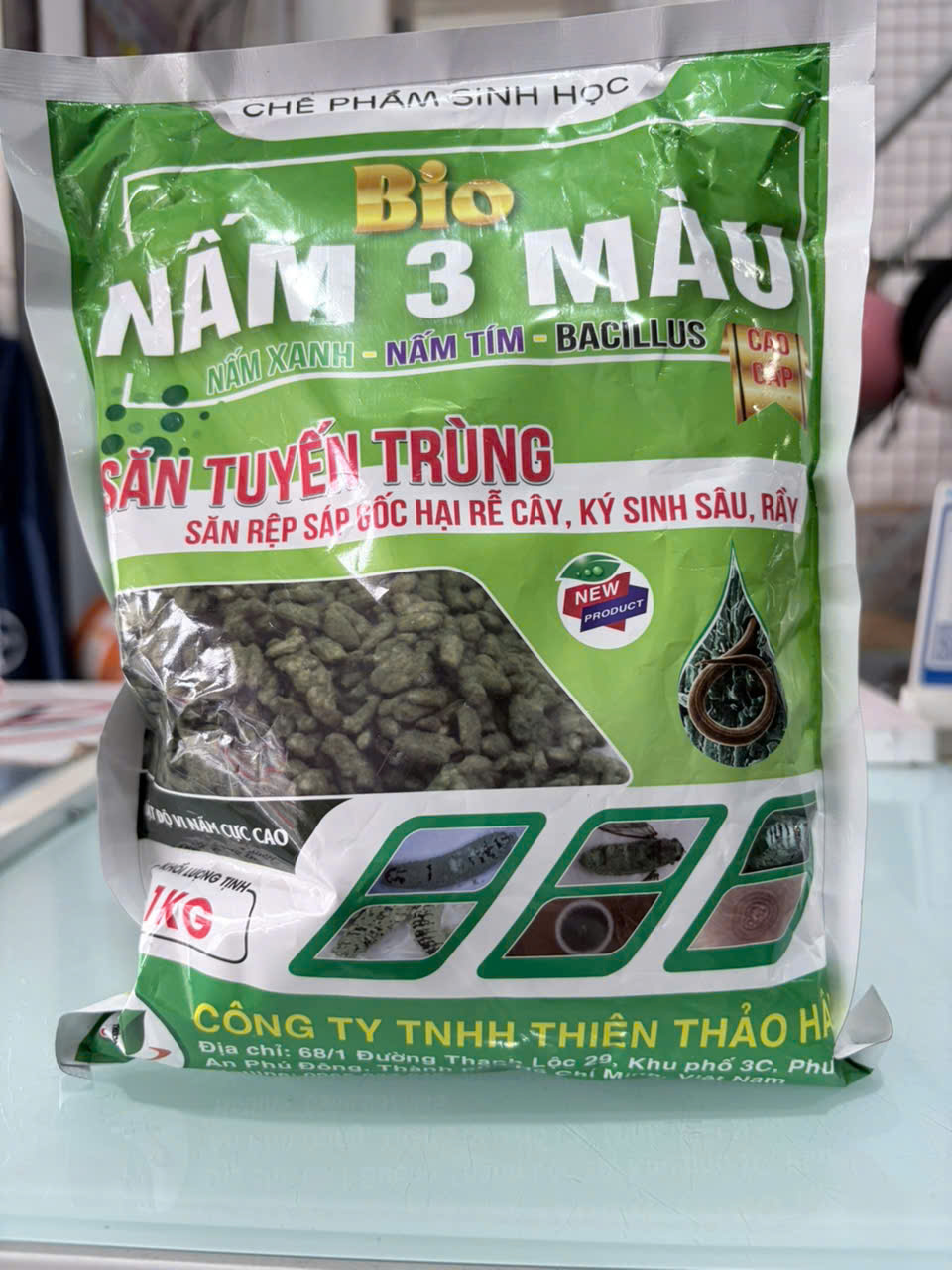 Bio Nấm 3 Màu 1kg – Nấm Xanh, Nấm Tím, Bacillus Hỗ Trợ Tuyến Trùng, Rệp Sáp Gốc, Sâu Rầy