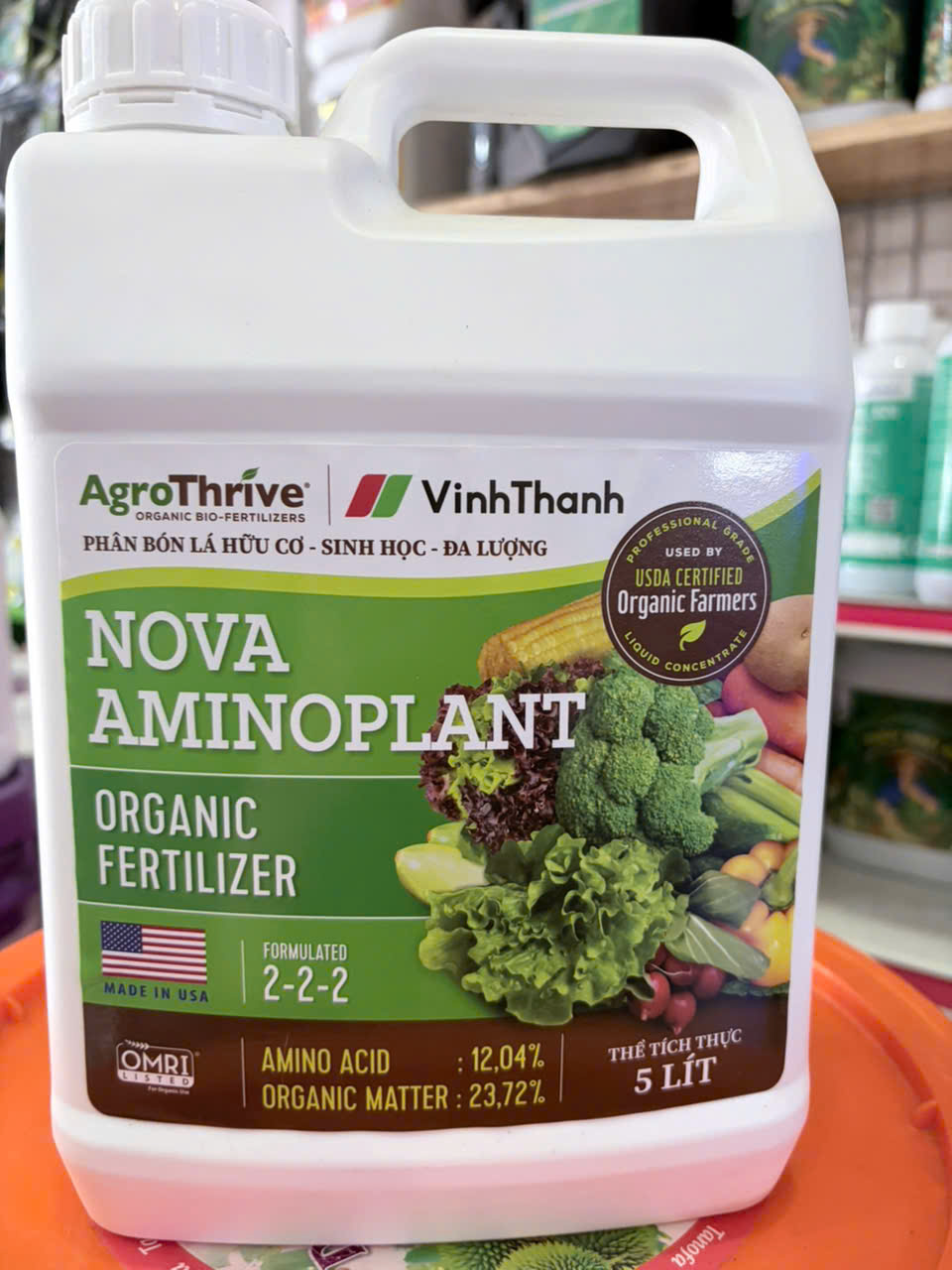 NOVA AMINOPLANT VĨNH THẠNH 5L – AMINO HỮU CƠ, PHỤC HỒI CÂY – TĂNG HẤP THU DINH DƯỠNG