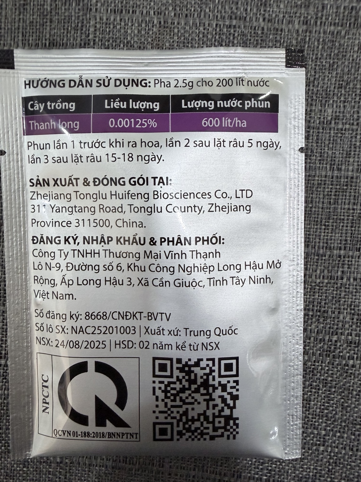 GIBE 40SG 2,5G – GIBBERELLIC ACID 40% ĐIỀU HÒA SINH TRƯỞNG CHO THANH LONG