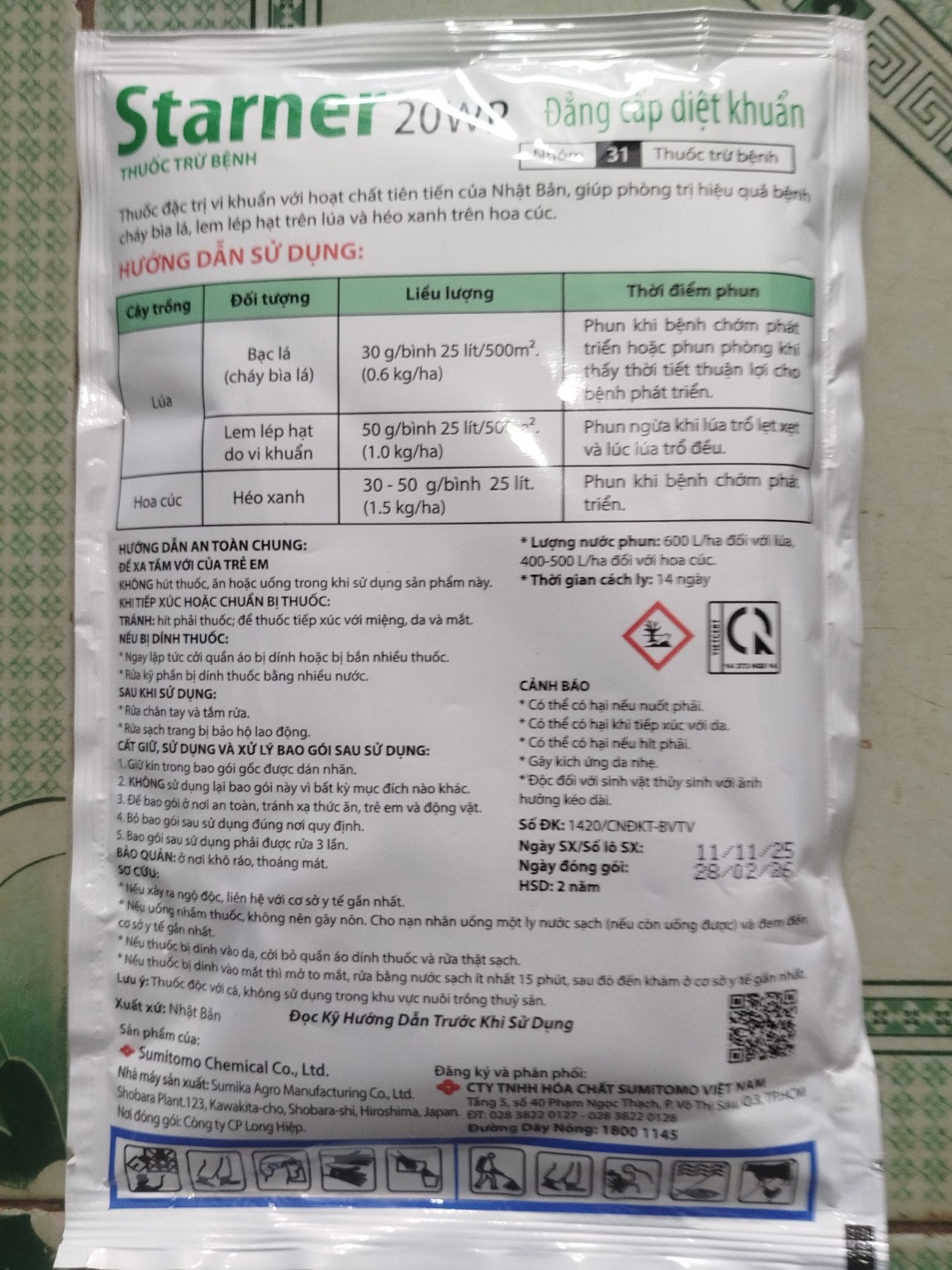 STARNER 20WP – OXOLINIC ACID 20% – QUẢN LÝ BỆNH DO VI KHUẨN