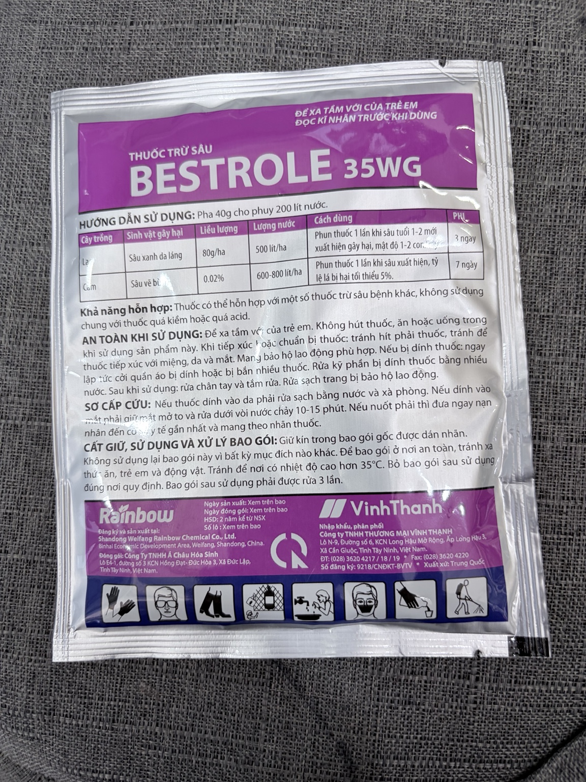 BESTROLE 35WG – Thuốc trừ sâu chứa Chlorantraniliprole 35%