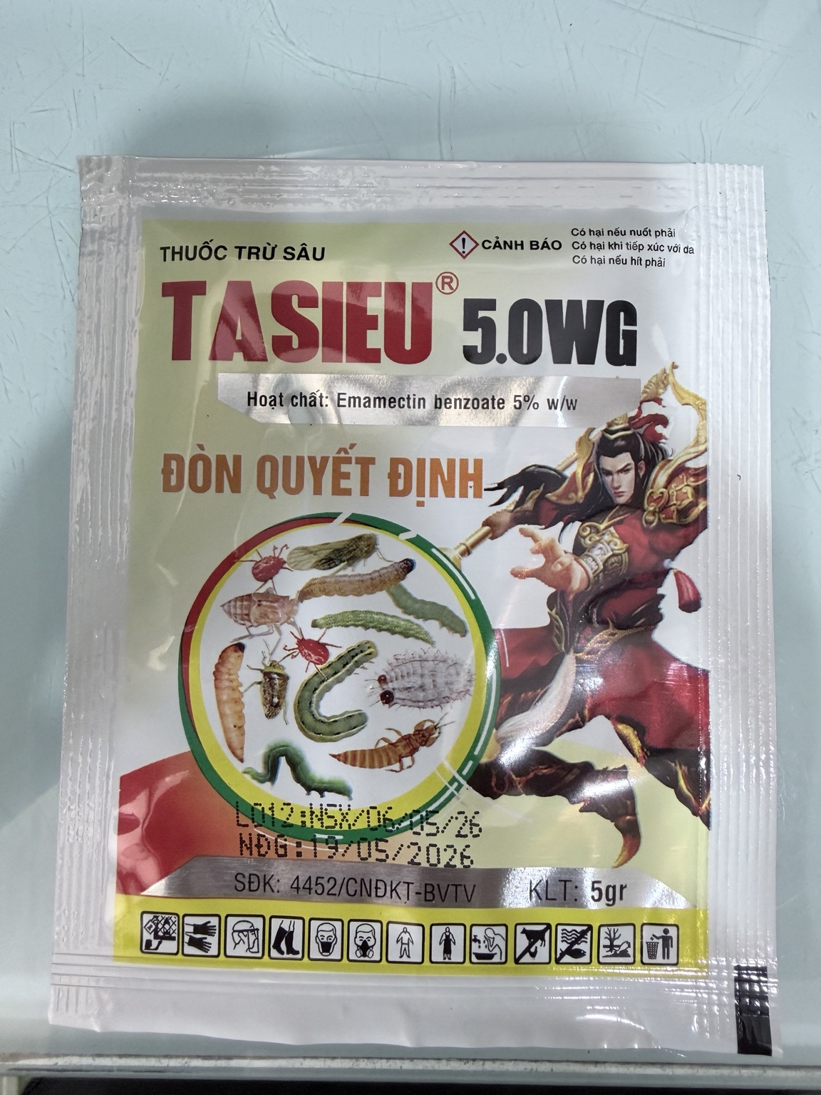 TASIEU 5.0WG 5G – EMAMECTIN BENZOATE 5% – QUẢN LÝ SÂU ĂN LÁ, SÂU ĐỤC QUẢ, BỌ TRĨ