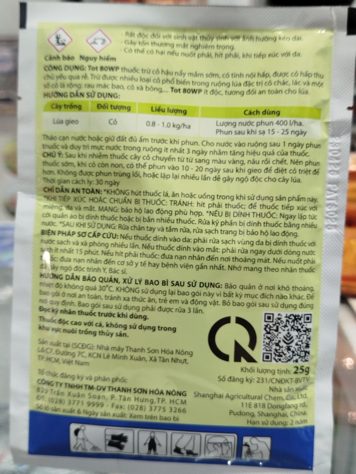 TOT 80WP 25G – MCPA 800G/KG – THUỐC TRỪ CỎ CHÁC LÁC, LÁ RỘNG TRÊN RUỘNG LÚA