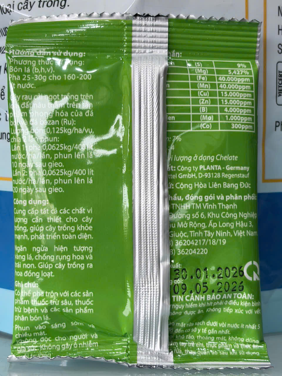 MicroCombi Vĩnh Thạnh – Phân Bón Lá Trung Vi Lượng Đức, Bổ Sung Mg, Fe, Zn, B, Mn