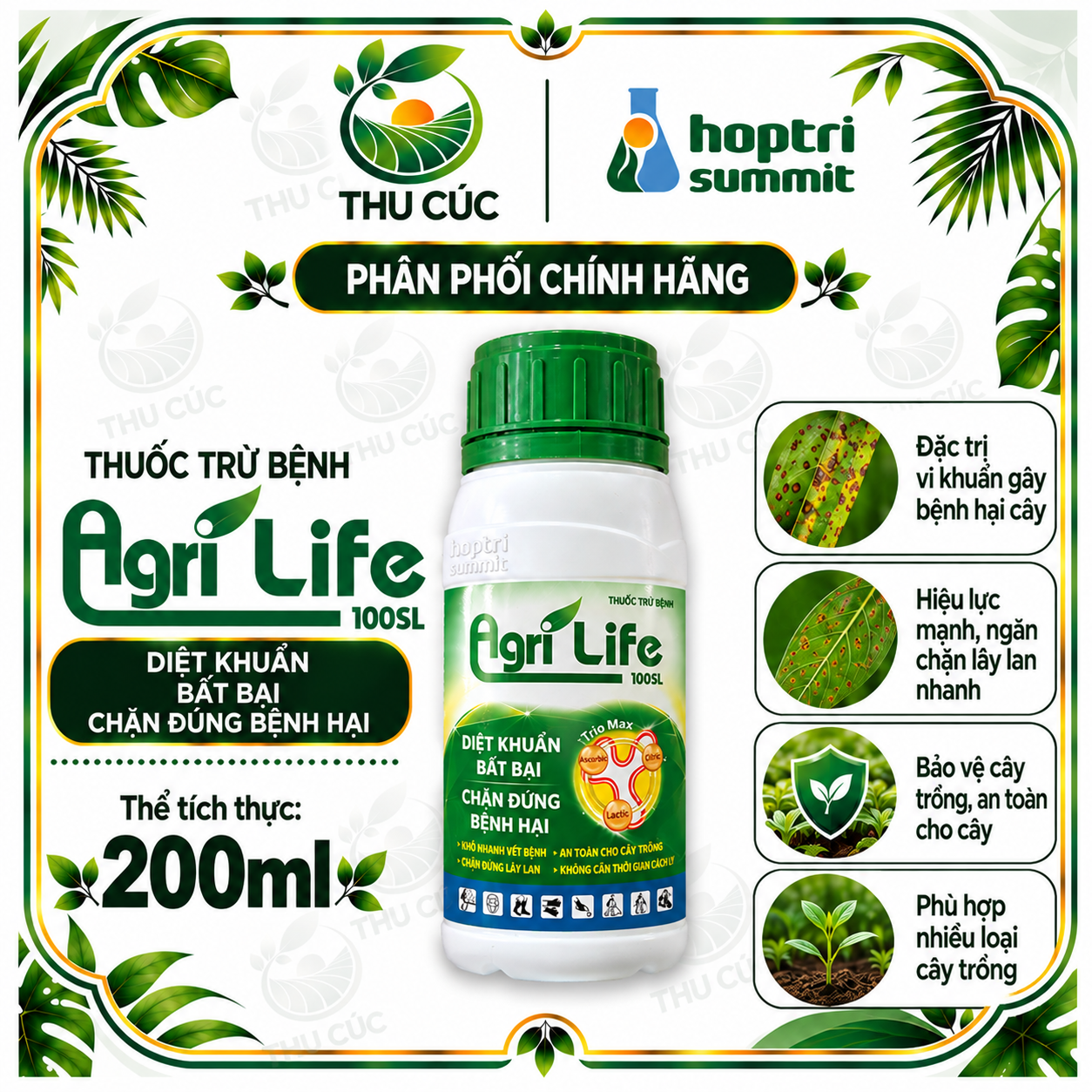 AGRI LIFE 100SL – Thuốc trừ bệnh chứa bộ ba axit hữu cơ