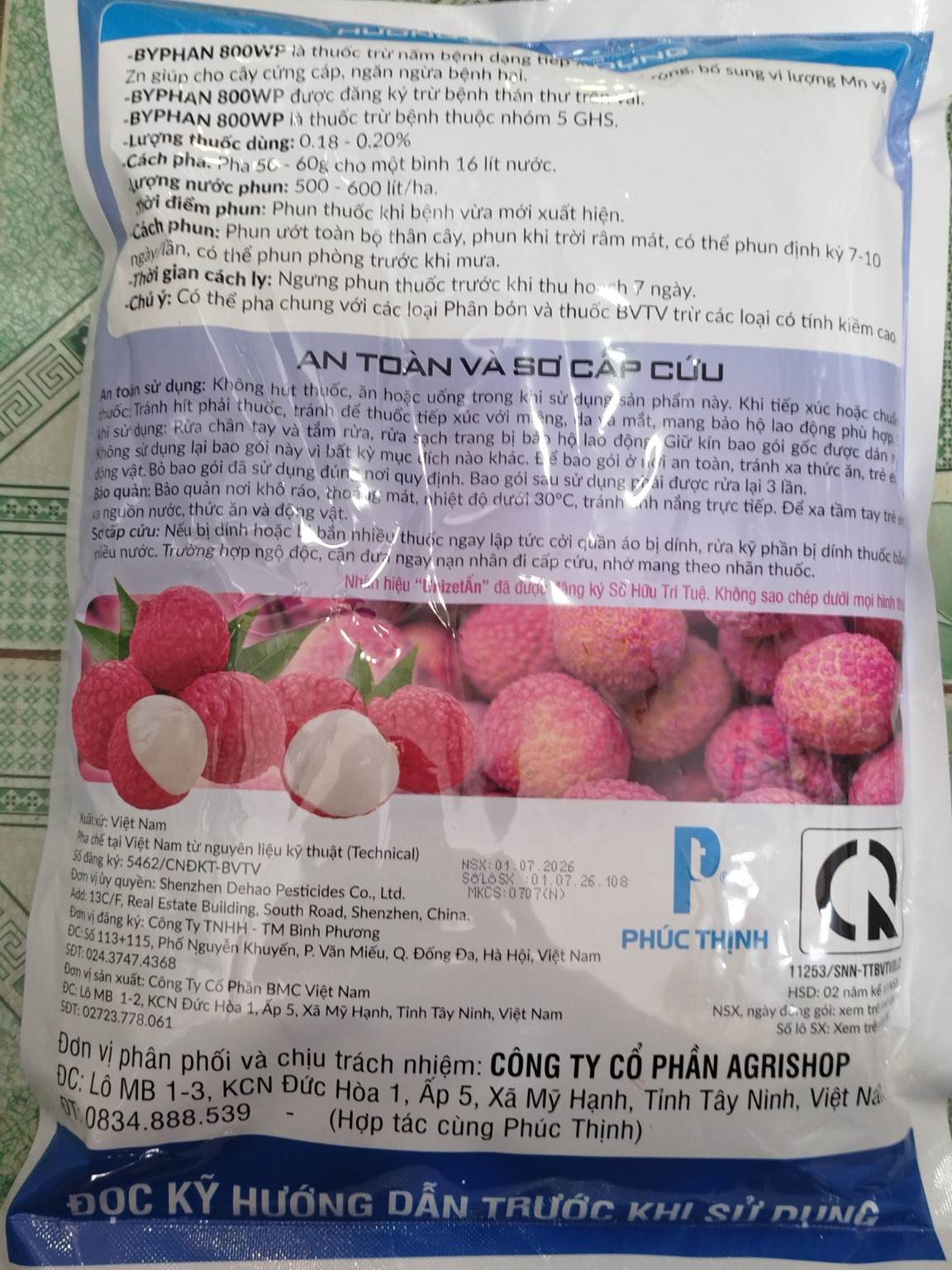BYPHAN 800WP – MANCOZEB 800G/KG – PHÒNG NGỪA VÀ QUẢN LÝ NẤM BỆNH TRÊN CÂY TRỒNG