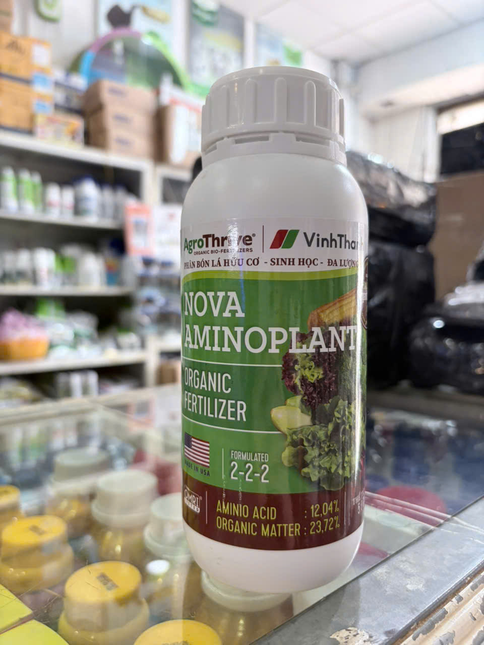 Nova Aminoplant Vĩnh Thạnh – Amino Acid 12,04% + Hữu Cơ 23,72% Phục Hồi Cây, Tăng Hấp Thu Dinh Dưỡng