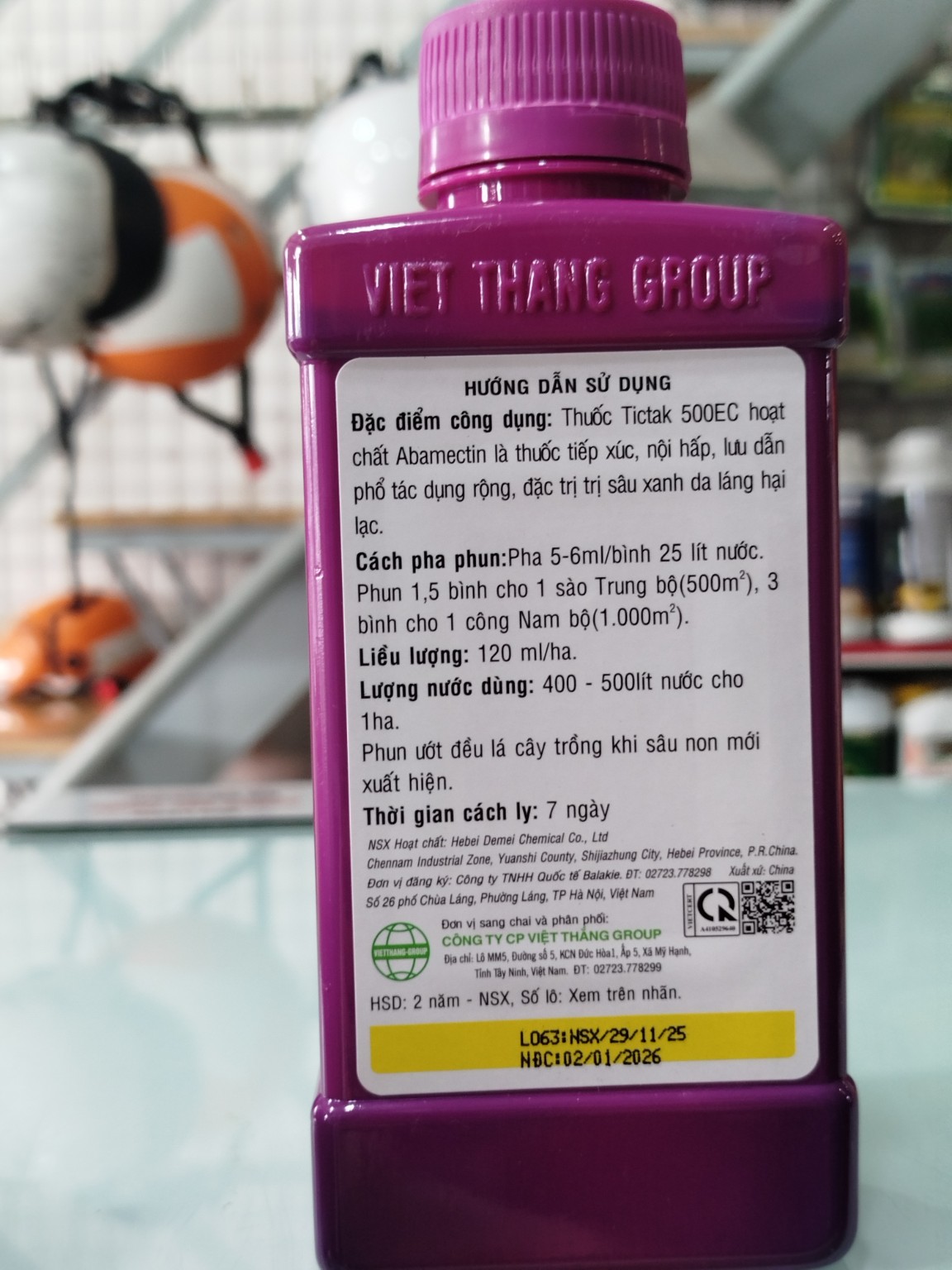 TICTAK 50EC – Thuốc trừ sâu Abamectin 50 g/L, chai 450 ml