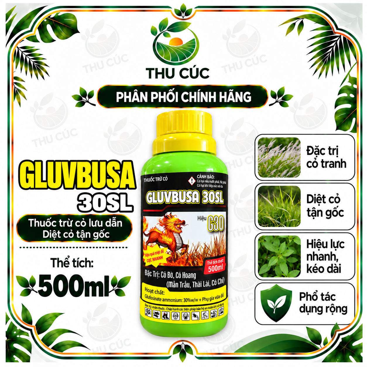 GLUVBUSA 30SL – THUỐC TRỪ CỎ CHO CÀ PHÊ, KIỂM SOÁT CỎ DẠI