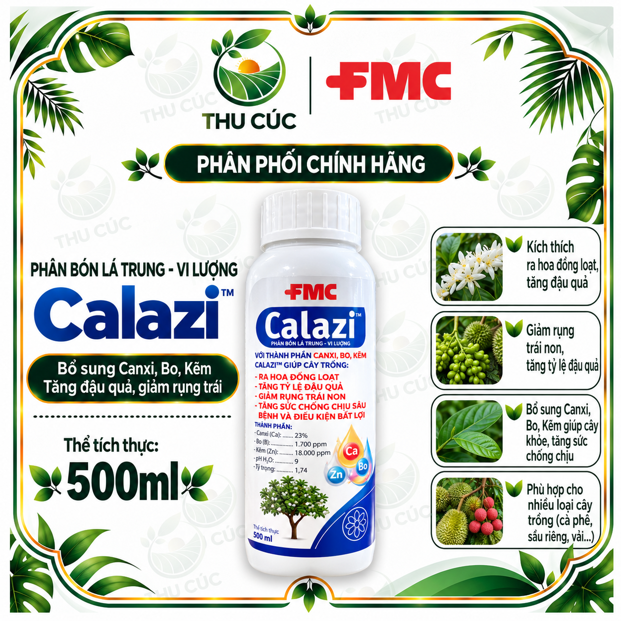 Calazi – Phân Bón Lá Trung Vi Lượng Canxi, Bo, Kẽm