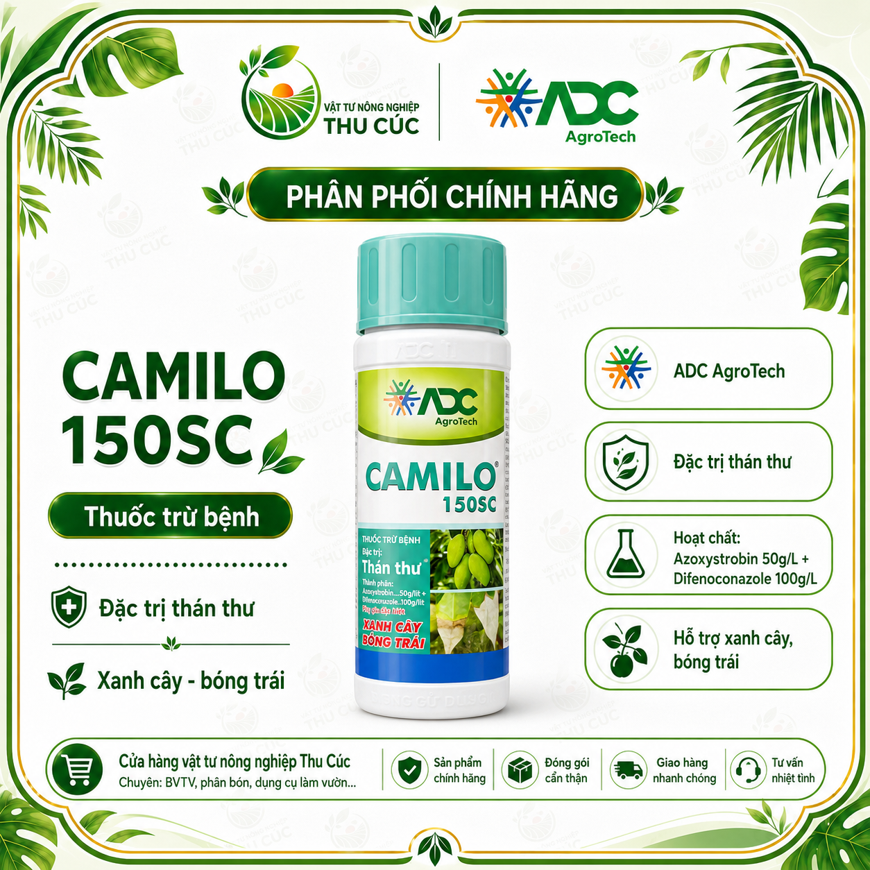 Camilo 150SC 250ml – Thuốc Trừ Thán Thư, Nấm Hồng, Rỉ Sắt