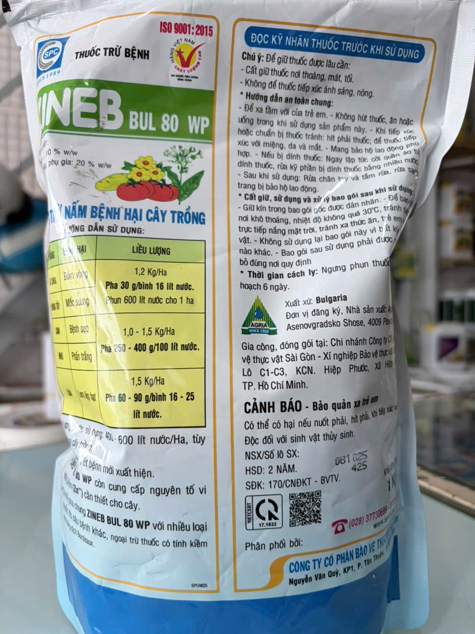 Zineb Bull 80WP 1kg – Thuốc Trừ Nấm Bệnh Đốm Vòng, Mốc Sương, Bệnh Sẹo, Phấn Trắng