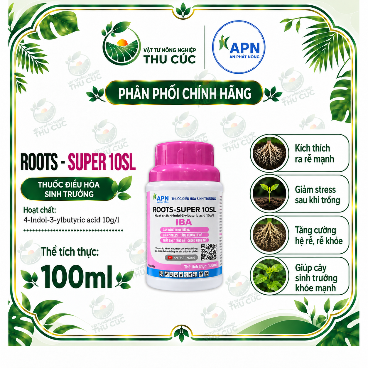 ROOTS-SUPER 10SL APN – IBA 10G/L, KÍCH THÍCH RA RỄ VÀ HỖ TRỢ PHỤC HỒI BỘ RỄ