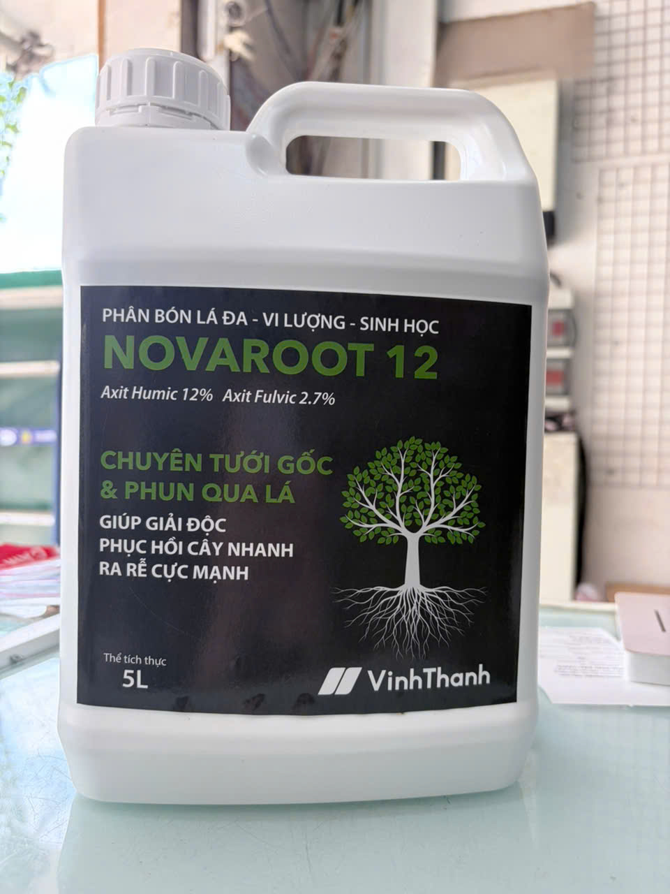 NOVAROOT 12 VĨNH THẠNH 5L – HUMIC FULVIC, GIẢI ĐỘC ĐẤT – PHỤC HỒI CÂY – RA RỄ MẠNH