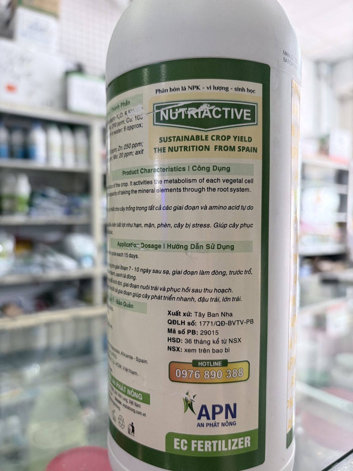 NUTRIACTIVE 1 LÍT – NPK, VI LƯỢNG &amp; AMINO ACID HỖ TRỢ CÂY PHỤC HỒI, SINH TRƯỞNG KHỎE