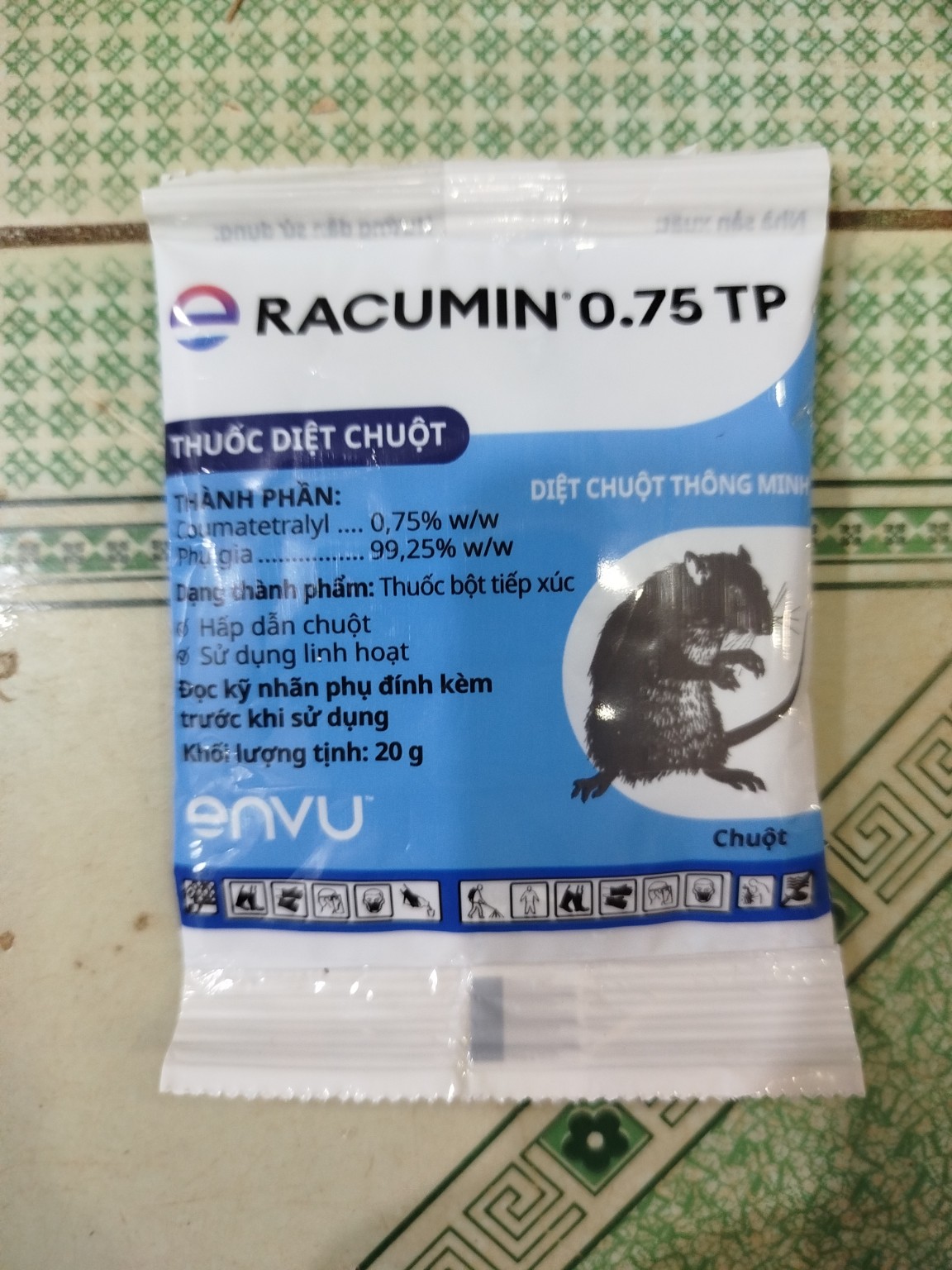 RACUMIN 0.75 TP – THUỐC DIỆT CHUỘT COUMATETRALYL 0,75%