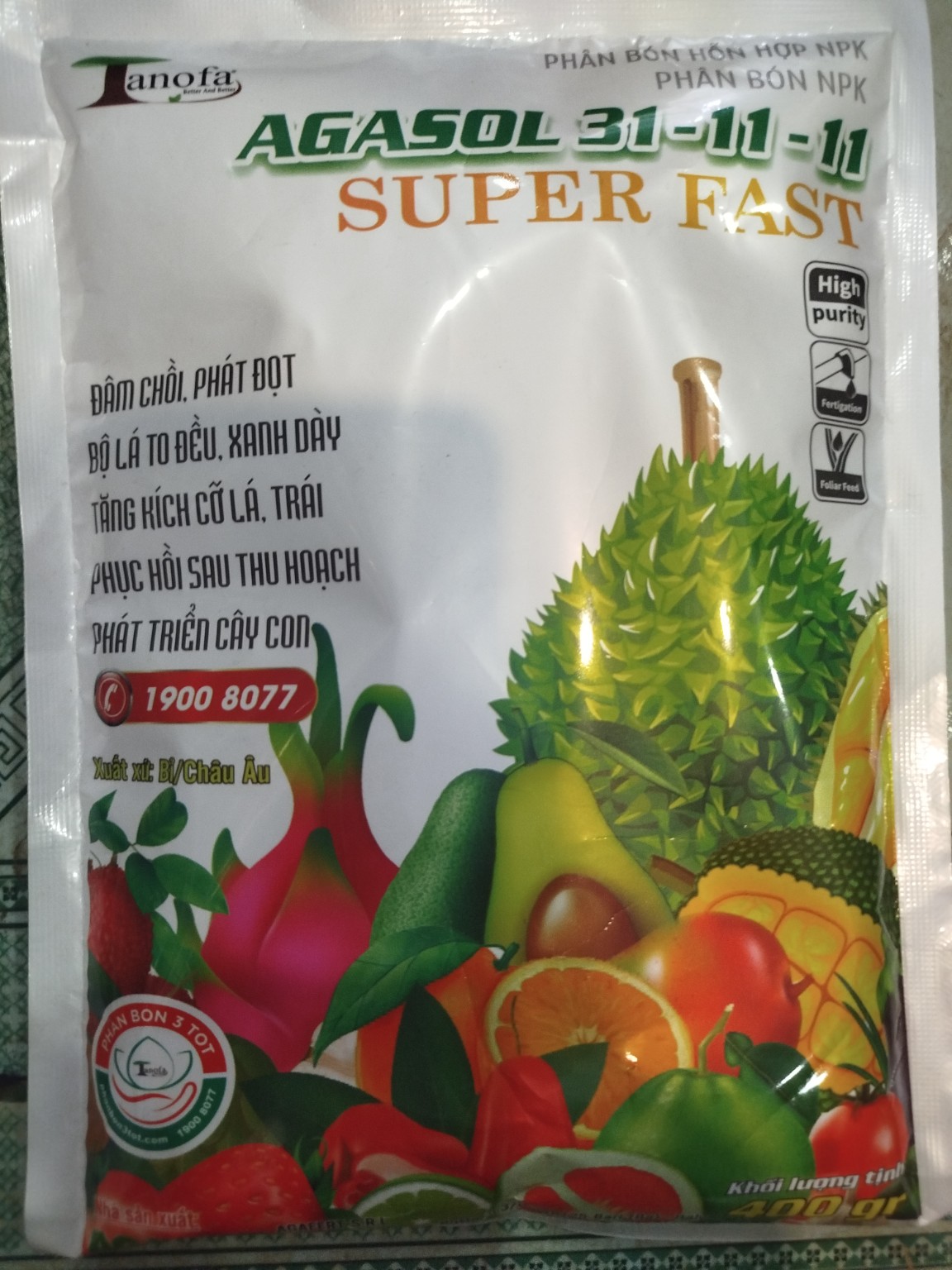 AGASOL 31-11-11 SUPER FAST – ĐÂM CHỒI, PHÁT ĐỌT, XANH DÀY BỘ LÁ