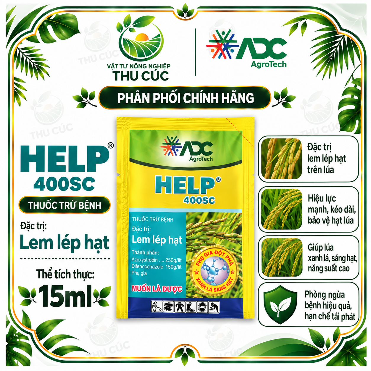 Thuốc Trừ Bệnh Help 400 SC ADC - Hỗ Trợ Quản Lý Lem Lép Hạt Lúa