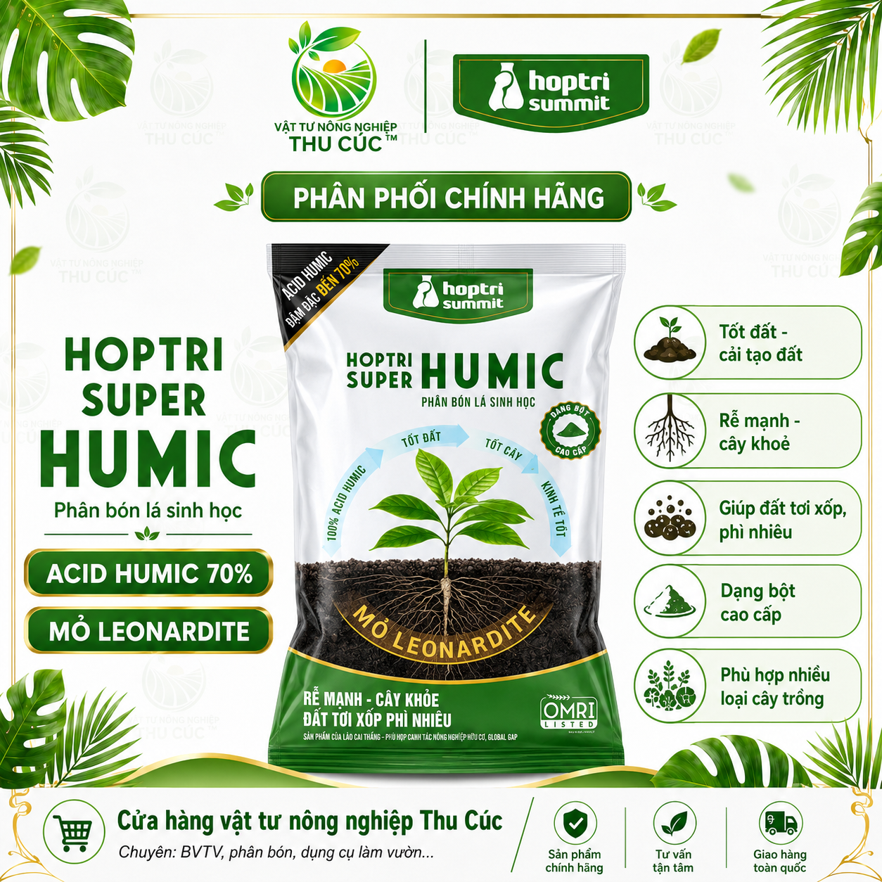 Hợp Trí Super Humic 1kg – Kích Rễ, Cải Tạo Đất, Giúp Cây Khỏe