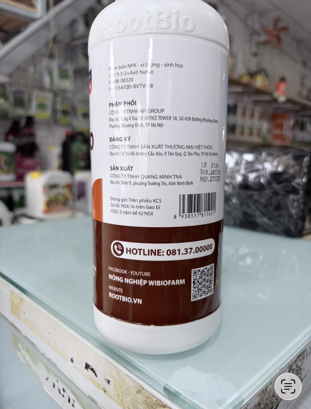 RootBio R01 1 Lít – Kích Rễ, Phục Hồi Cây, Cải Tạo Đất