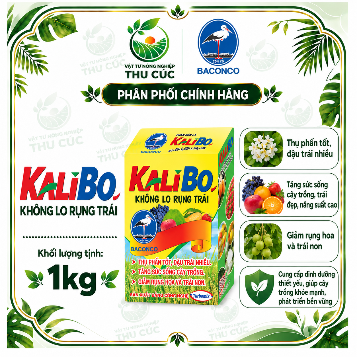 KALI BO BACONCO 1KG – BỔ SUNG KALI, BO VÀ MAGIE, HỖ TRỢ RA HOA – ĐẬU TRÁI