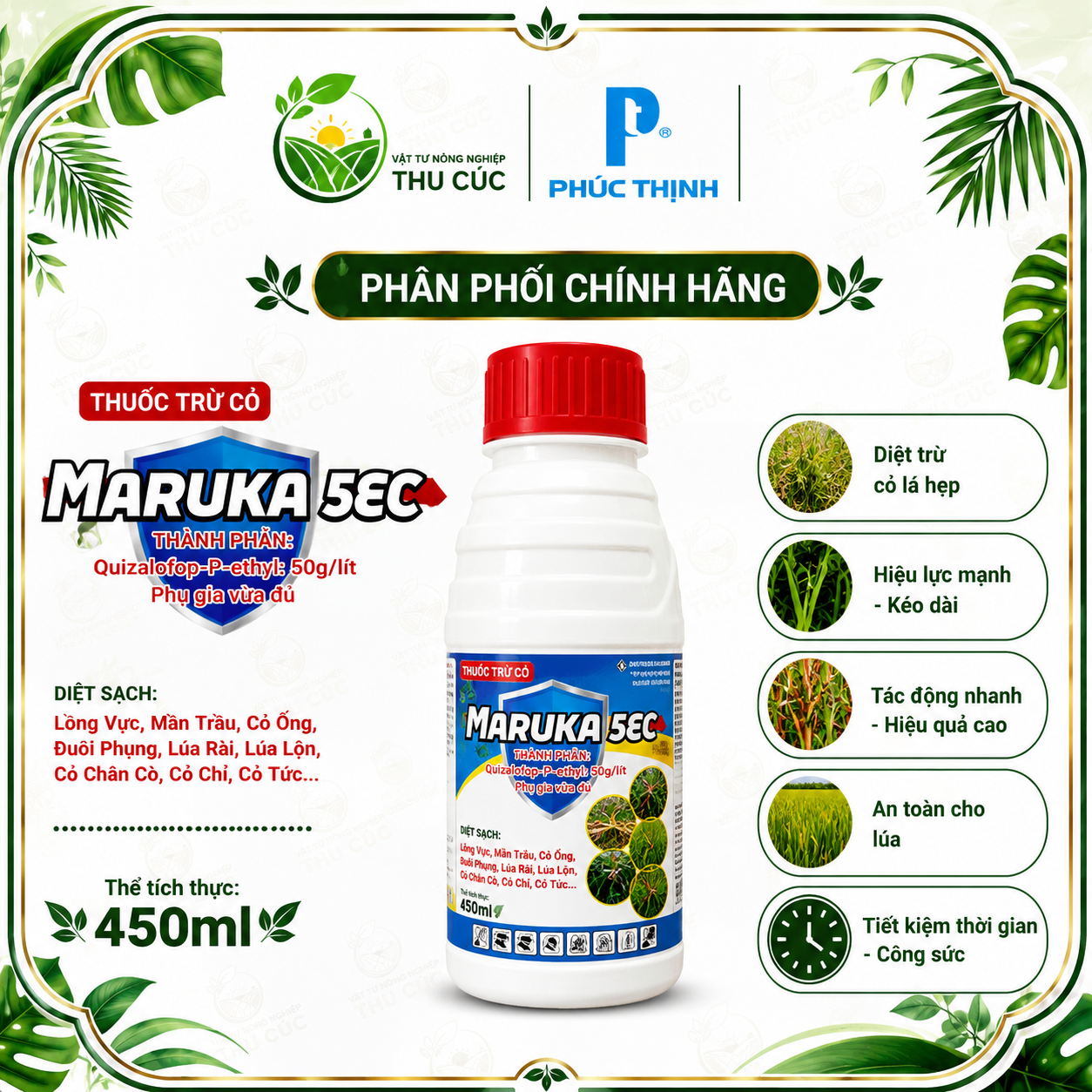 MARUKA 5EC – THUỐC TRỪ CỎ LÁ HẸP | CHAI 450ML