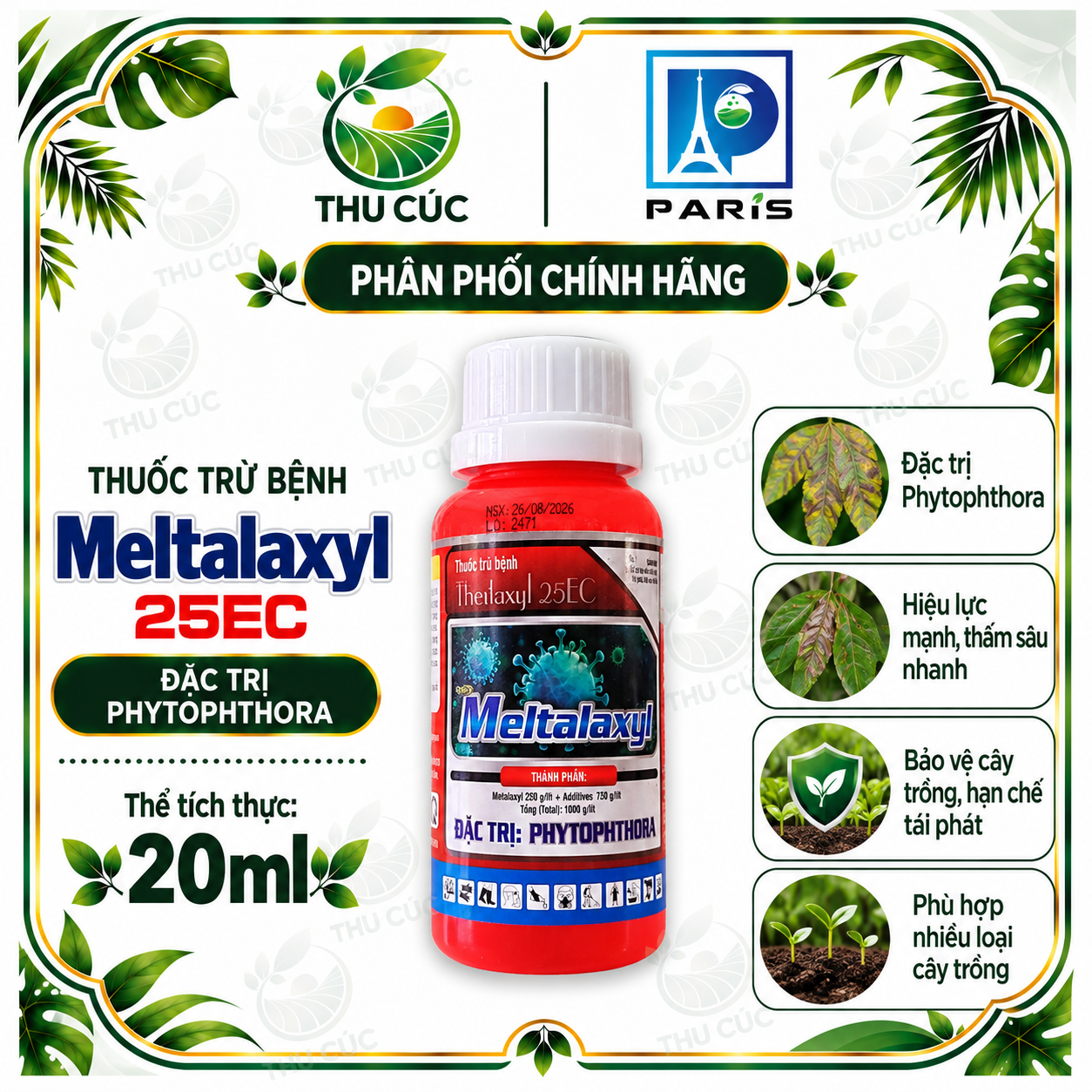 METALAXYL 25EC – Thuốc trừ bệnh chứa Metalaxyl 250 g/L