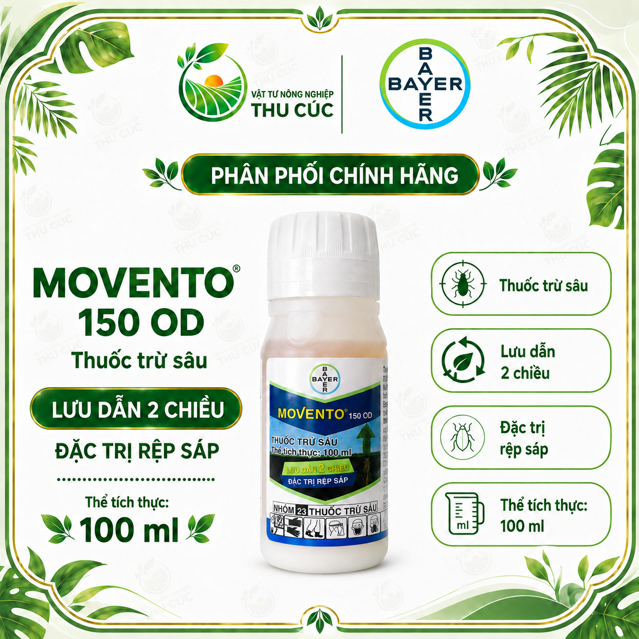 MOVENTO 150 OD – THUỐC TRỪ SÂU BAYER | CHAI 100ML