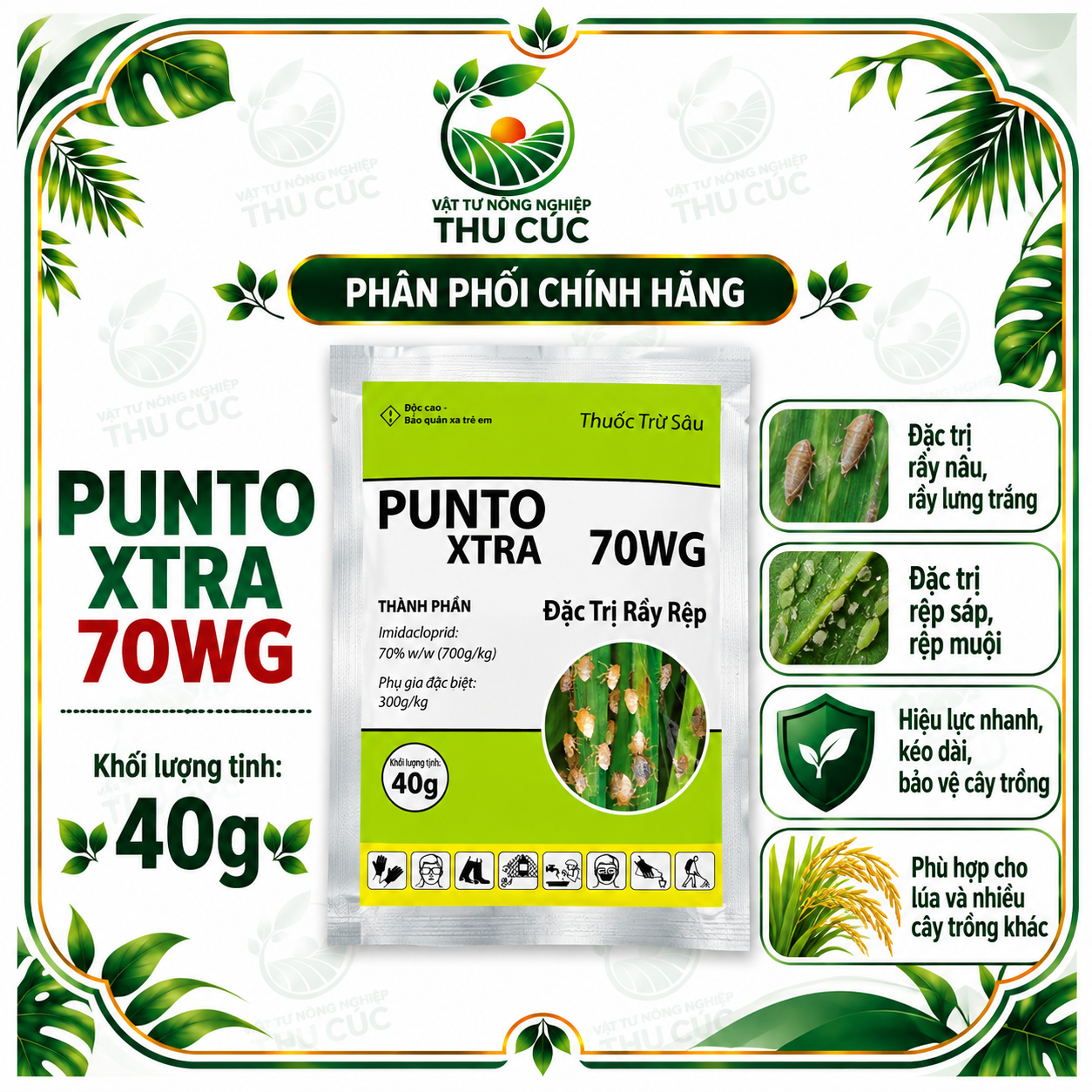 PUNTO XTRA 70WG – Thuốc Trừ Rầy Nâu Trên Lúa