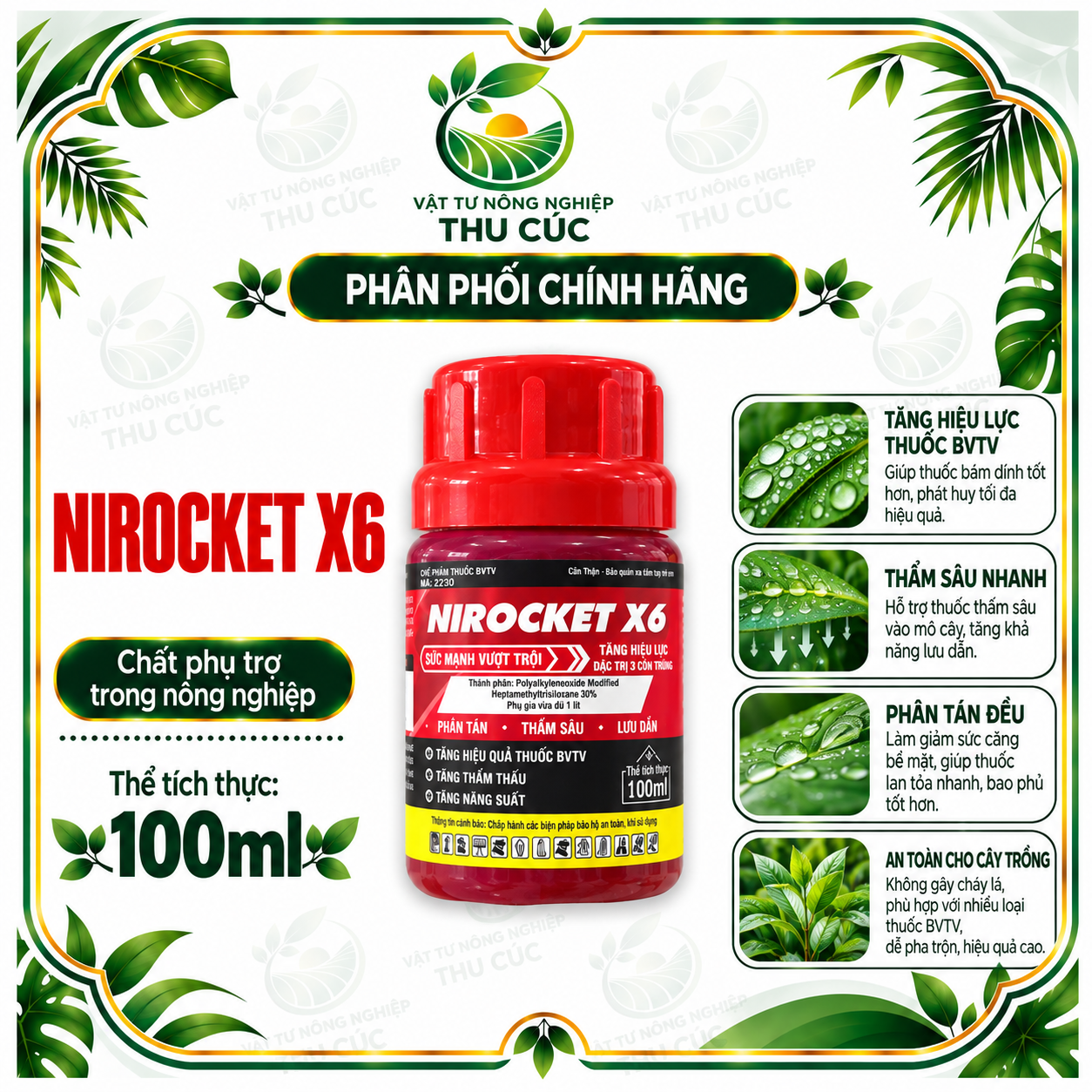 NIROCKET X6 100ML – SIÊU TRỢ LỰC, TĂNG LOANG TRẢI – THẤM SÂU