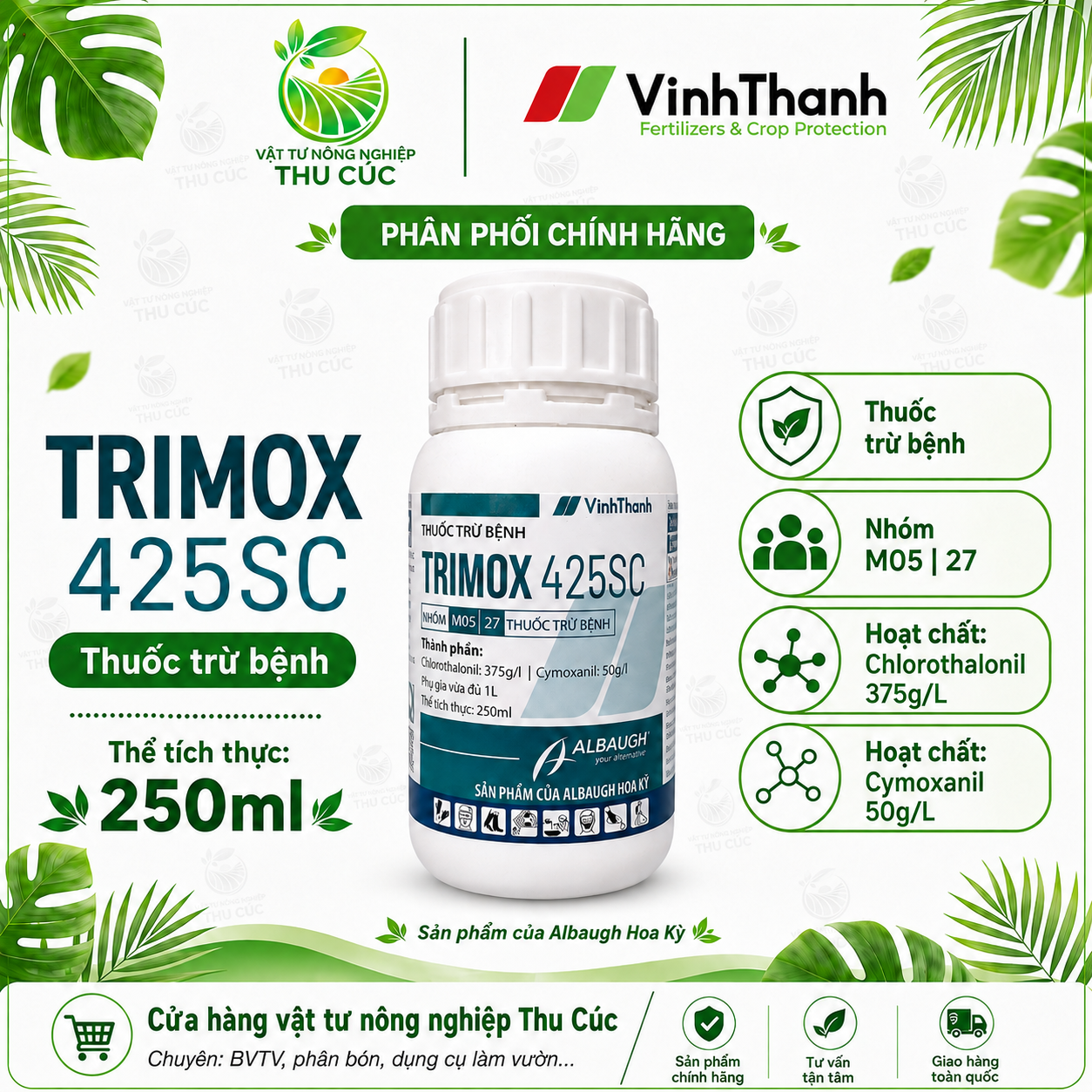 Trimox 425SC 250ml – Thuốc Trừ Nấm Bệnh, Phấn Trắng, Hỗ Trợ Sương Mai