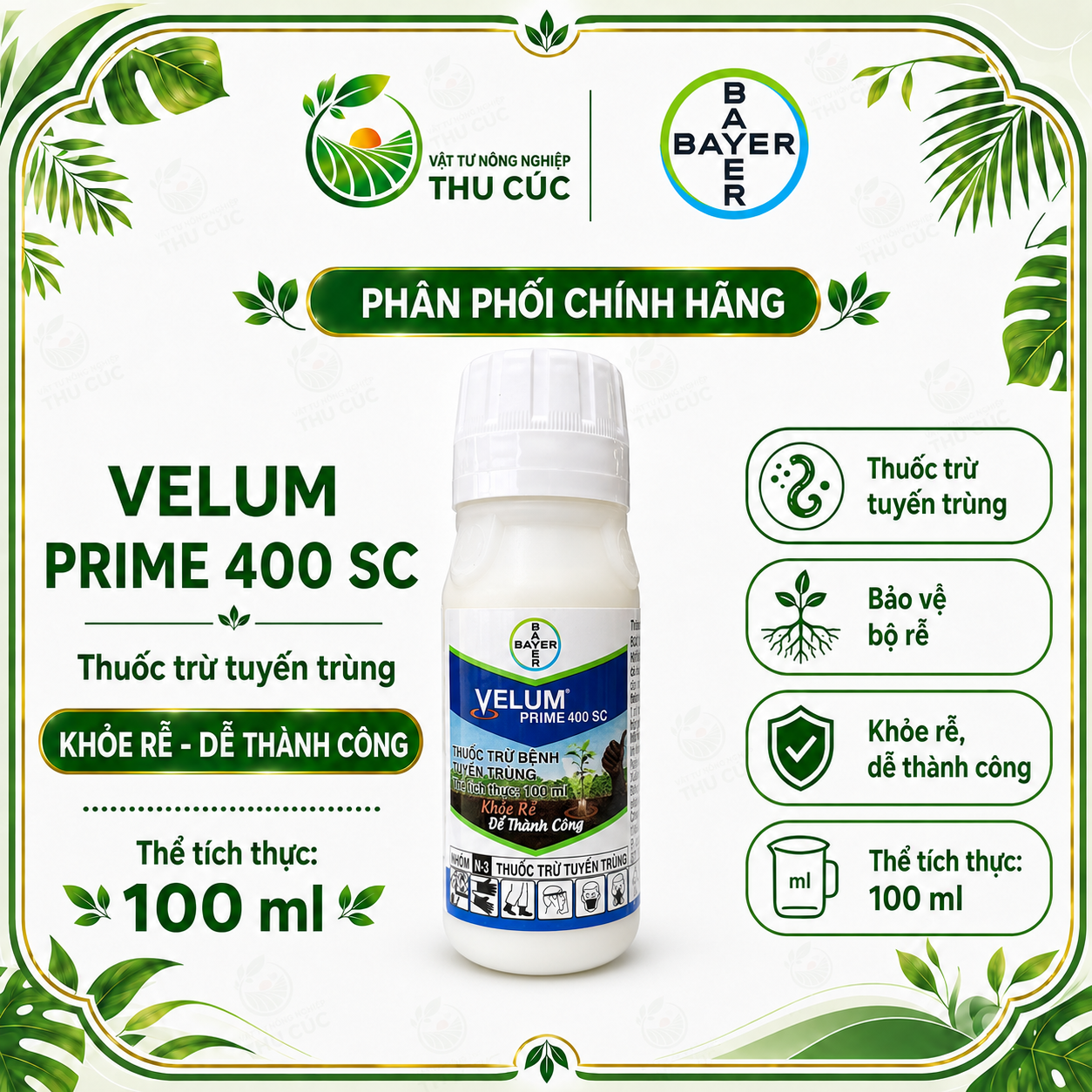 Velum Prime 400SC 100ml Bayer – Thuốc Trừ Tuyến Trùng, Bảo Vệ Bộ Rễ