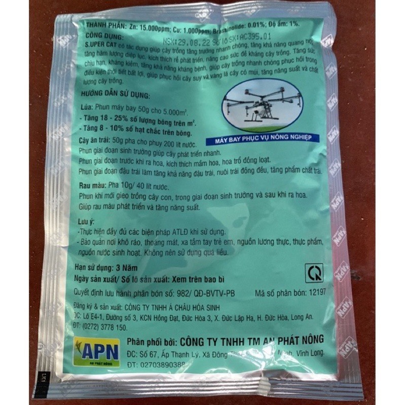 Super Cat APN Gói 50g Kích Chồi- Kích Bông- Nuôi Trái, Chống Sốc Nhiệt, Chống Rụng Hoa, Trái Non