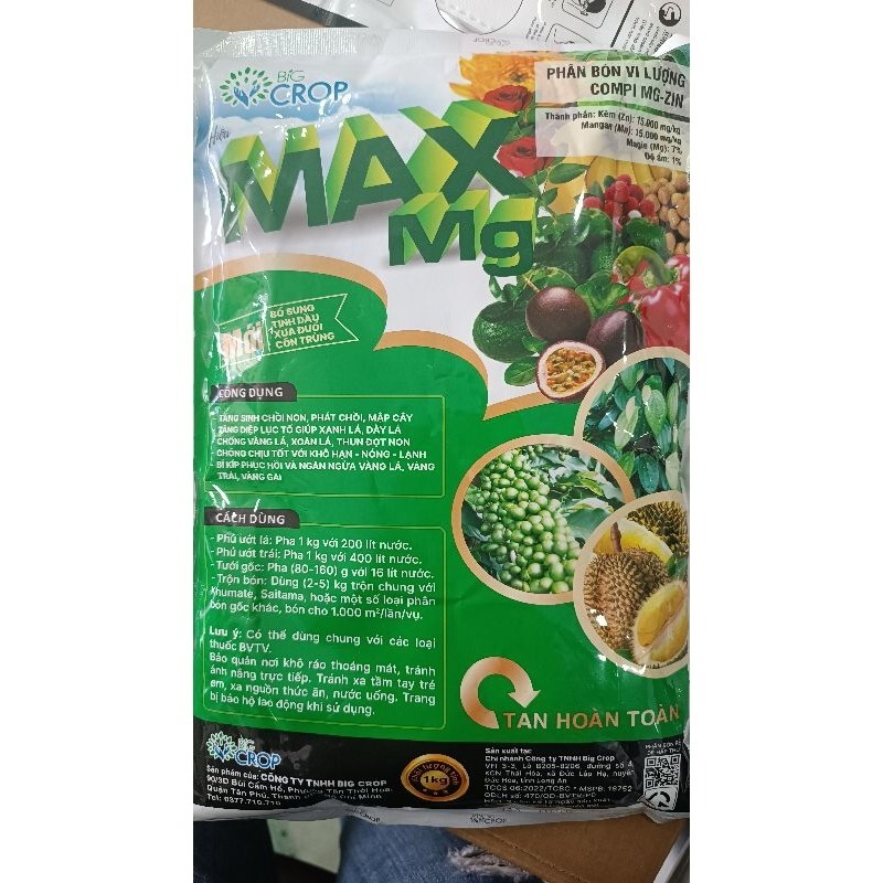 Max Mg, Phân Bón Vi Lượng Compi Mg-Zin, Xanh Cây, Dày Lá, Phát Đọt, Mập Cây