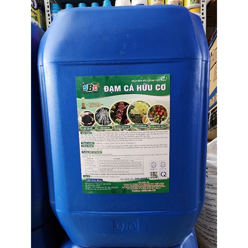 Đạm Cá Hữu Cơ SBC 20L – Kích Rễ Mạnh, Bật Mầm Nhanh, Xanh Cây, Nuôi Trái