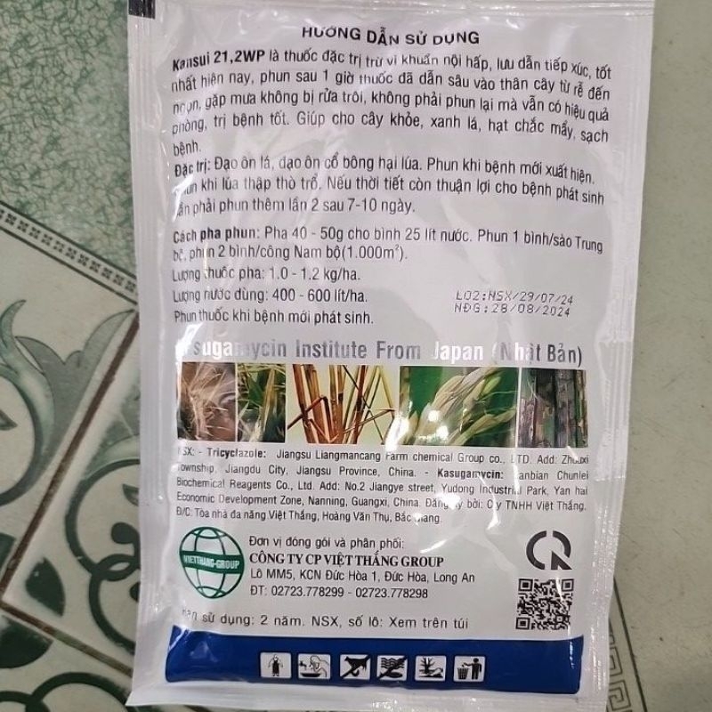 KANSUI 21.2WP 100g Trừ Đạo Ôn Lá, Đạo Ôn Cổ Bông Gây Lem Lép Hạt