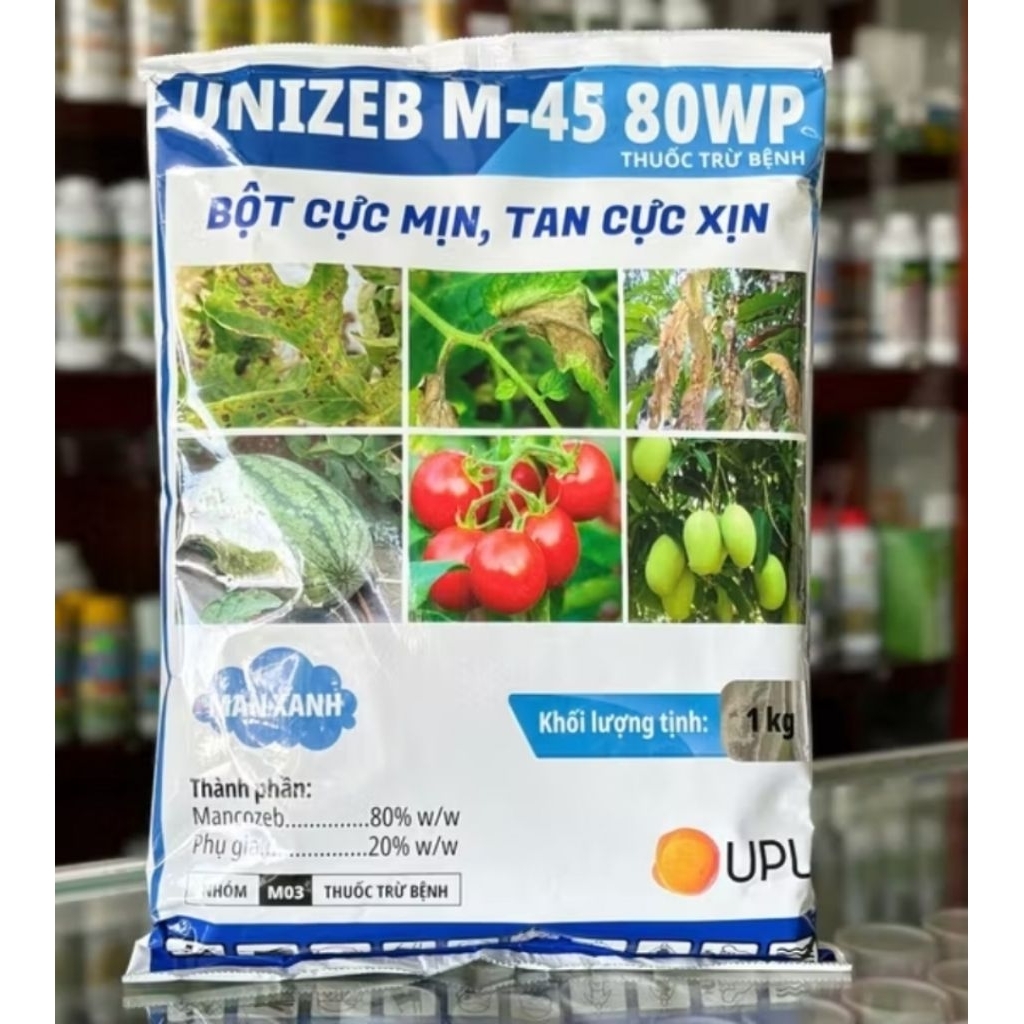 Mancozeb xanh UPL 1Kg  (Unizeb M-45) Bột cực mịn,tan cực xịn