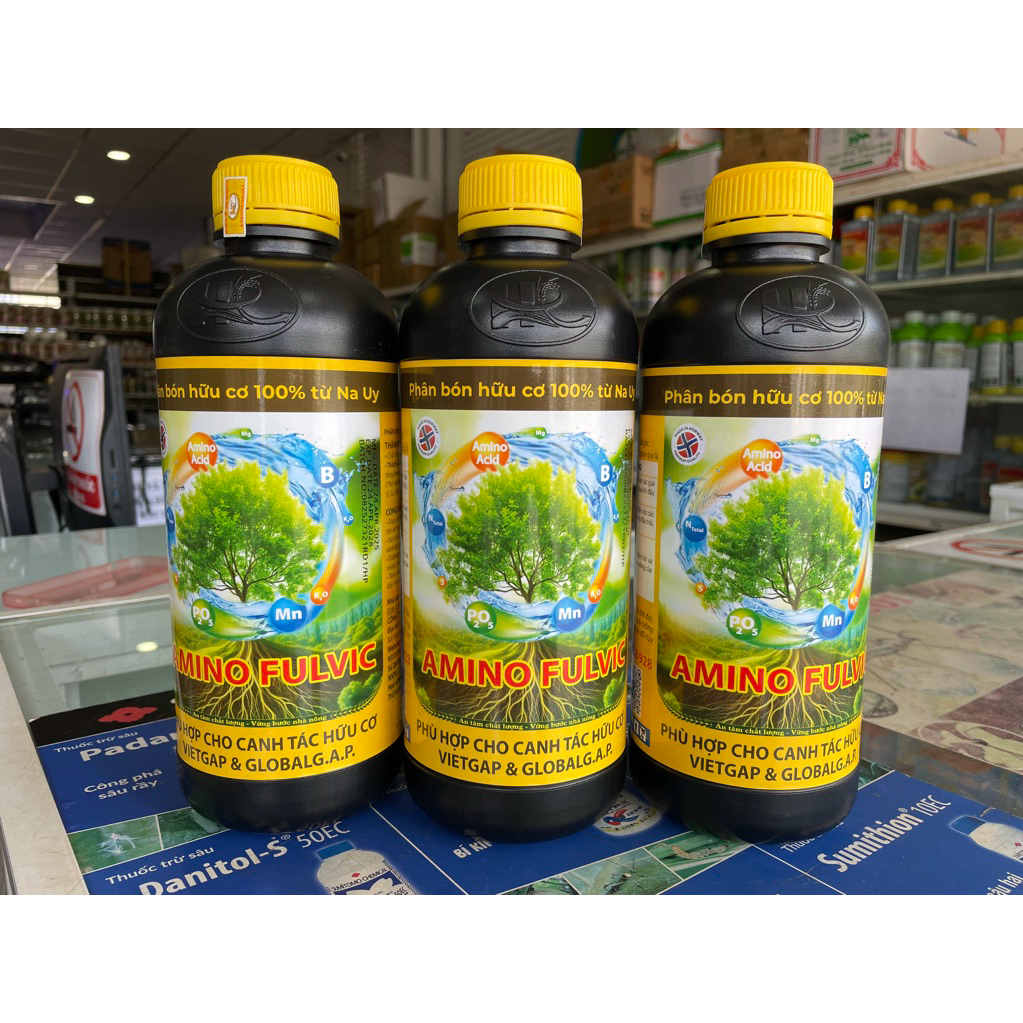 Phân bón hữu cơ AMINO FULVIC chai 1l pha được 400L nước