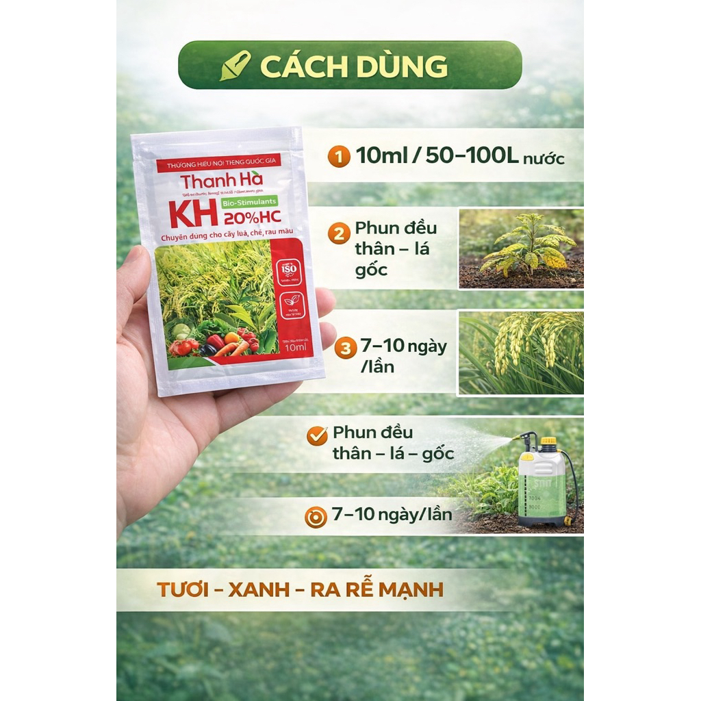 KH Thanh Hà 20% HC (10ml) – Bật rễ nhanh, kích hoa, phục hồi cây yếu