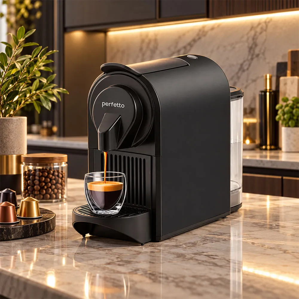 Máy pha cà phê viên nén Perfetto P9 là thiết bị pha cà phê sử dụng viên nén