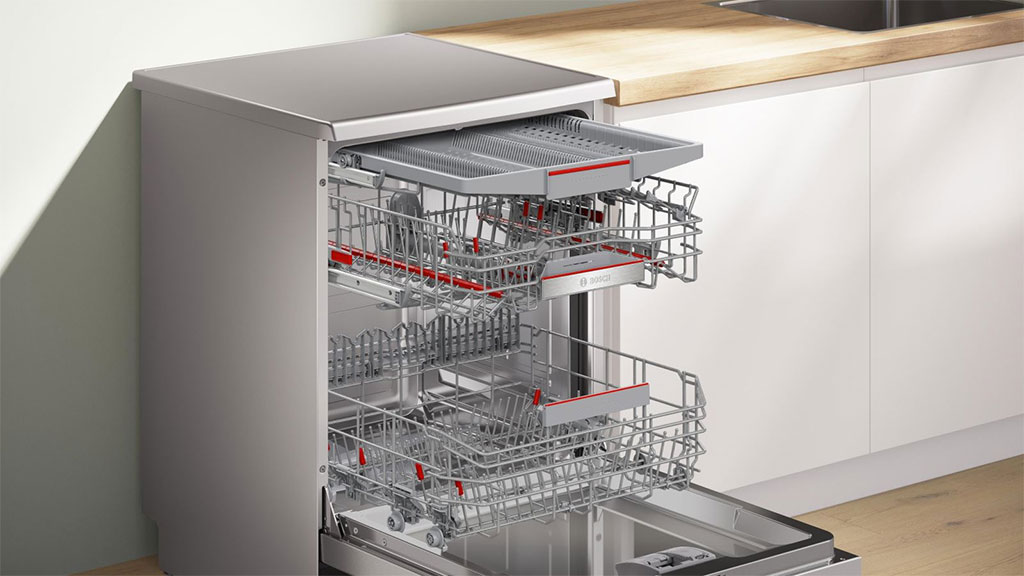 Khoang máy Bosch 3 tầng giỏ rửa linh hoạt VarioFlex