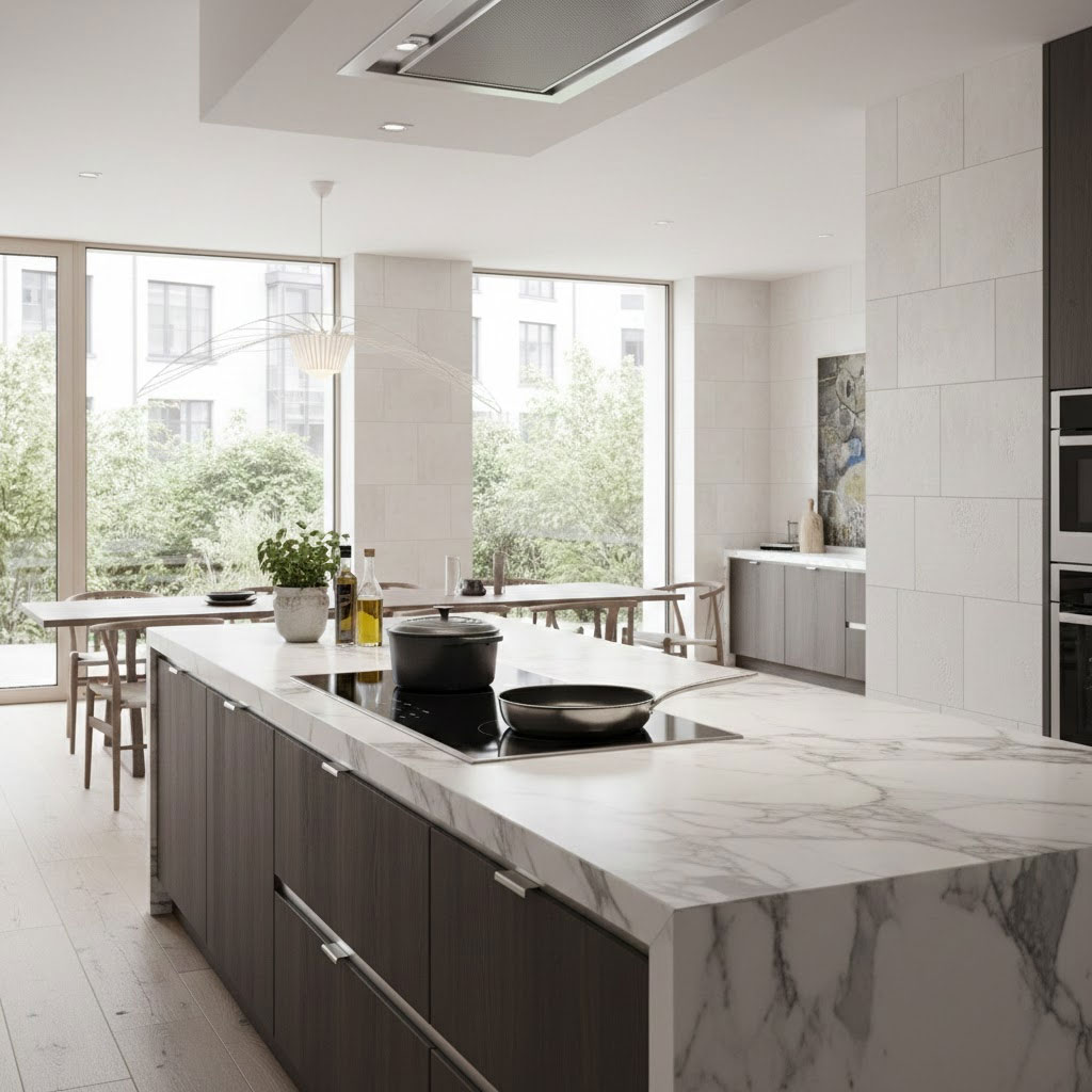 Bếp từ âm bàn tạo không gian bếp liền mạch sang trọng