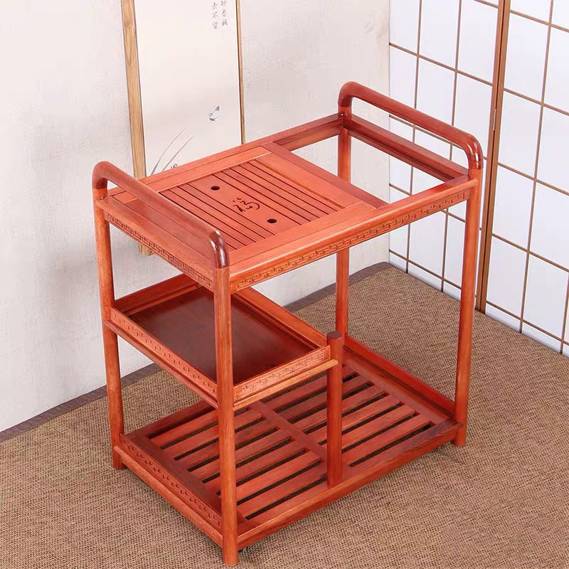 Bàn Trà Di Chuyển Gỗ Hồng Sắc - KT 75*66.5*44cm
