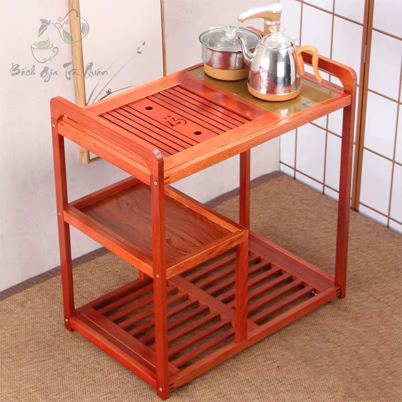 Bàn Trà Di Chuyển Gỗ Hồng Sắc - KT 75*66.5*44cm