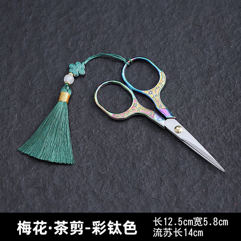 Kéo cắt gói trà hoa mai - kt: 12.5*5.8*14cm
