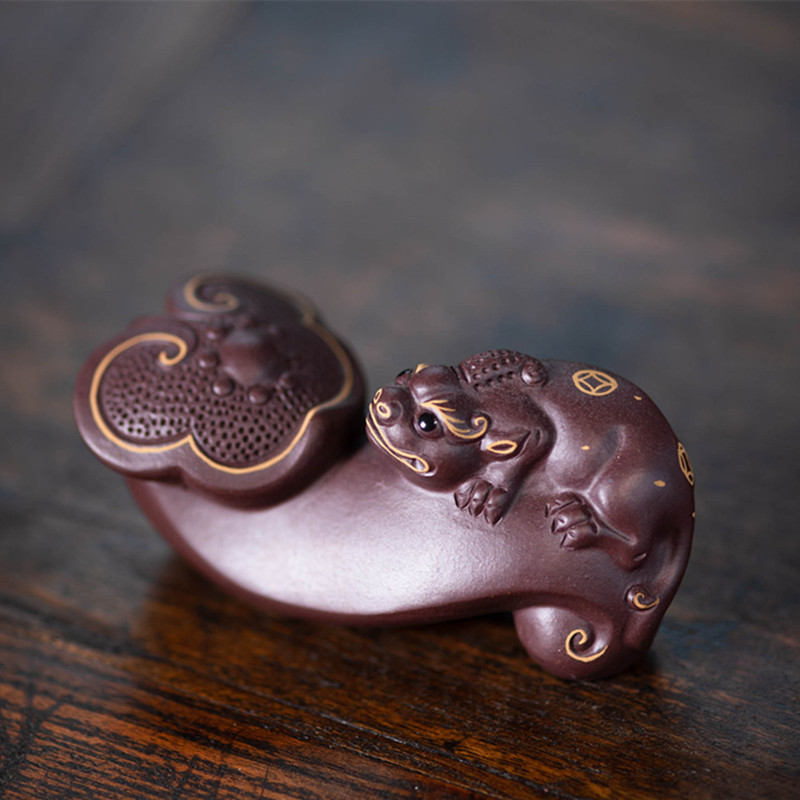 Pet trà tỳ hưu như ý - Tử nê - kt: 9*4.5*4.3cm
